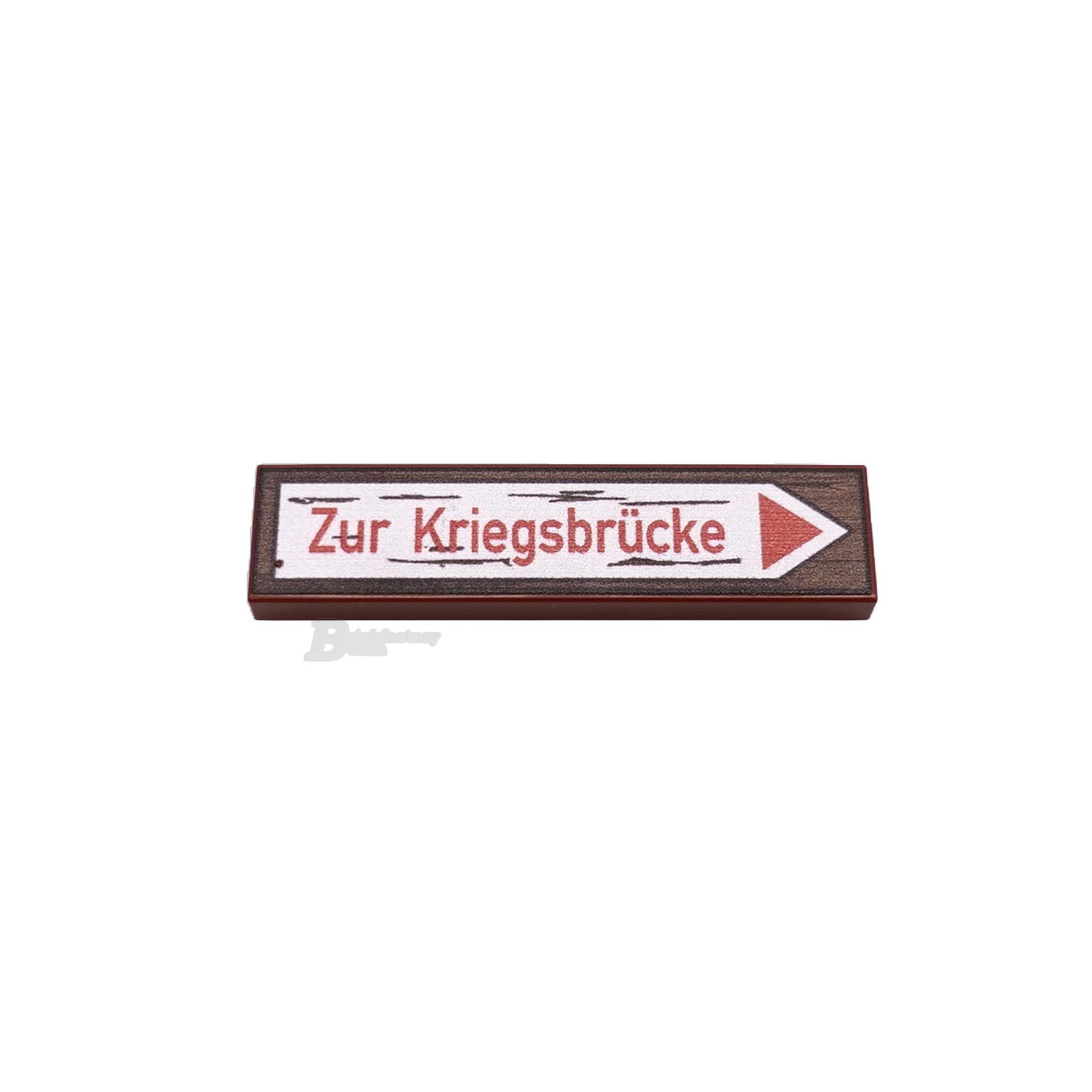 BF-0566 - Zur Kriegsbrücke (Farbe: Reddish-Brown, Bedruckte LEGO®-Fliese 1x4)