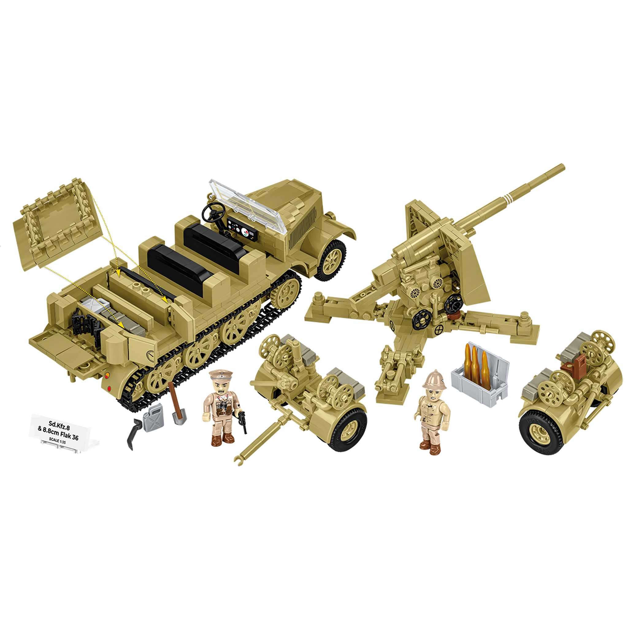 CB-3143 - SD.Kfz. 8 Towing 8.8cm FLAK 36 (Cobi)