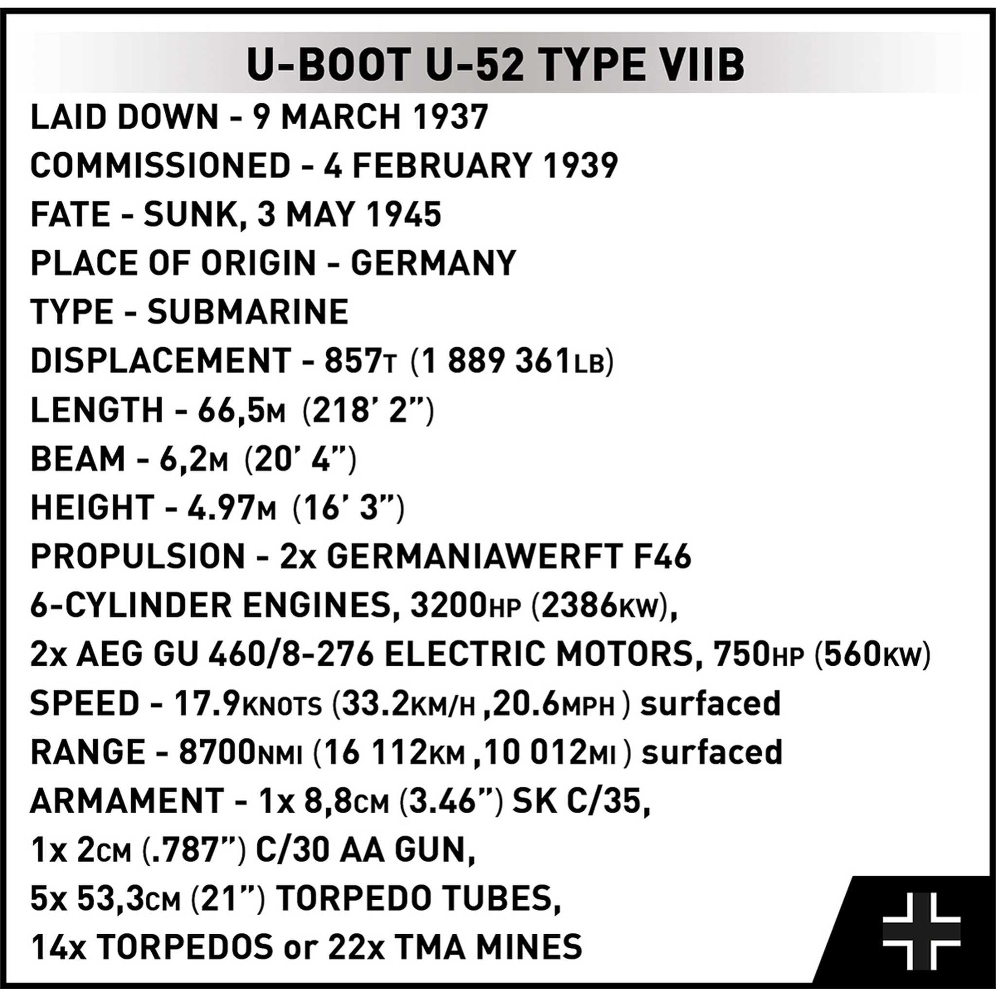 CB-4852 - U-Boot U52 Typ VIIB (Cobi)