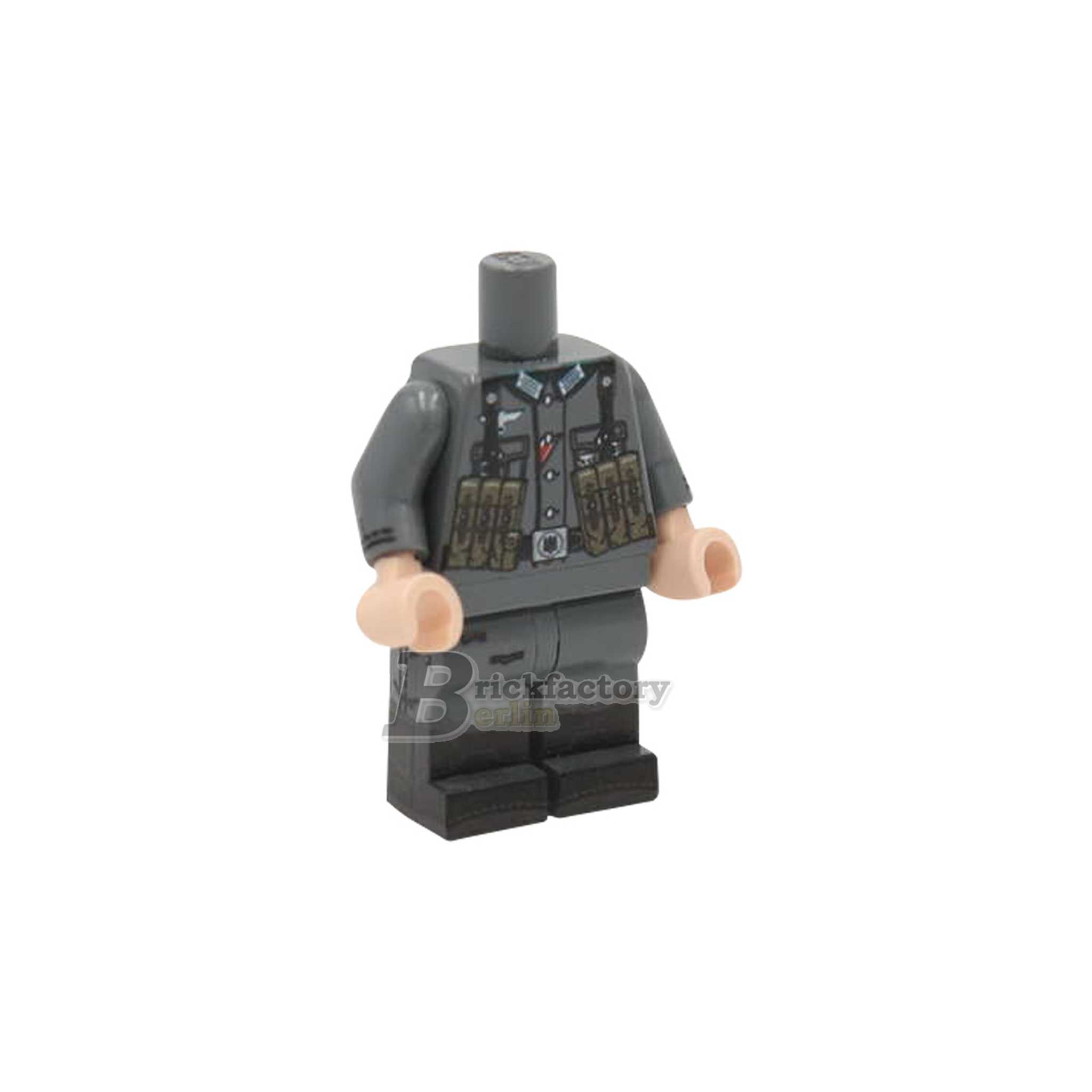 BF-0407D - WWII Deutscher MP40 Schütze (bedruckte LEGO®-Teile, Farbe: Dunkelgrau)