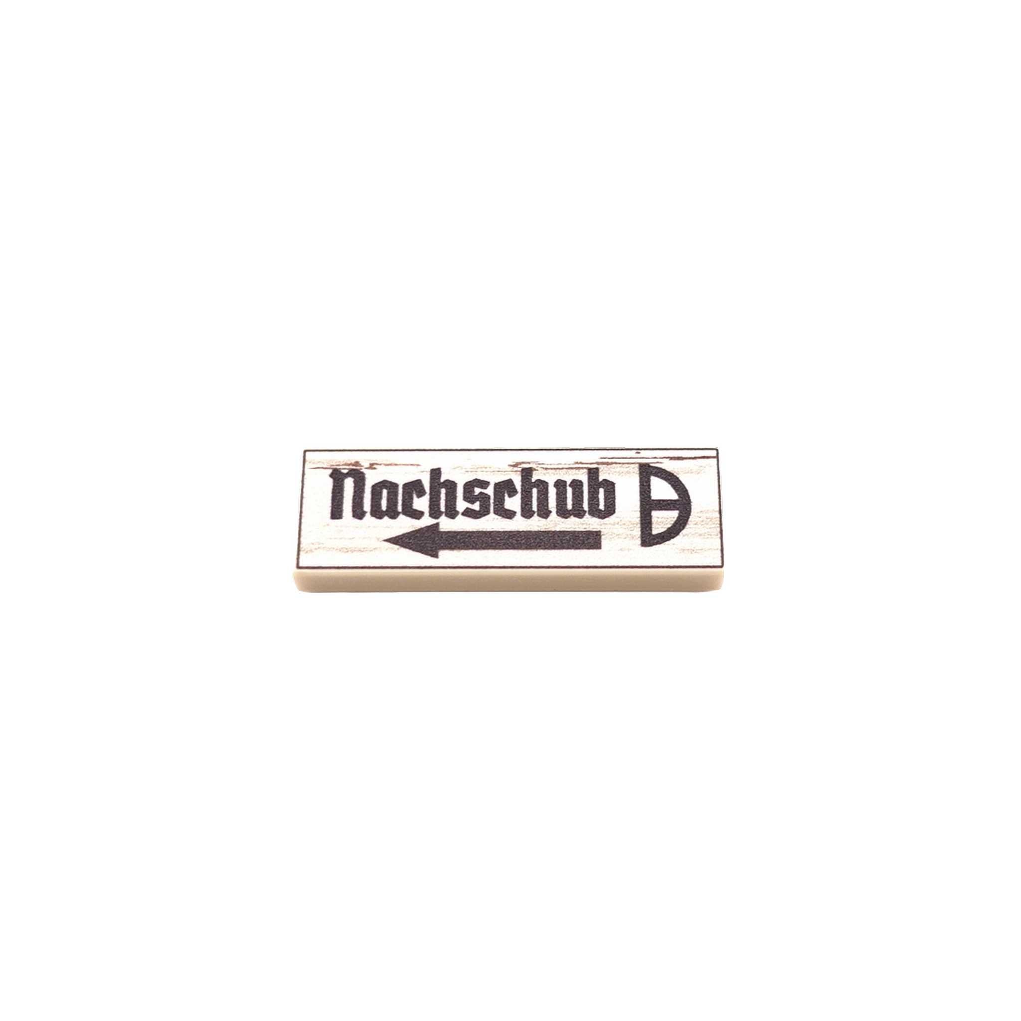BF-0582 - 21. PzD. Nachschub Wegweiser (Farbe: Tan) Bedruckte LEGO®-Fliese-1x3)