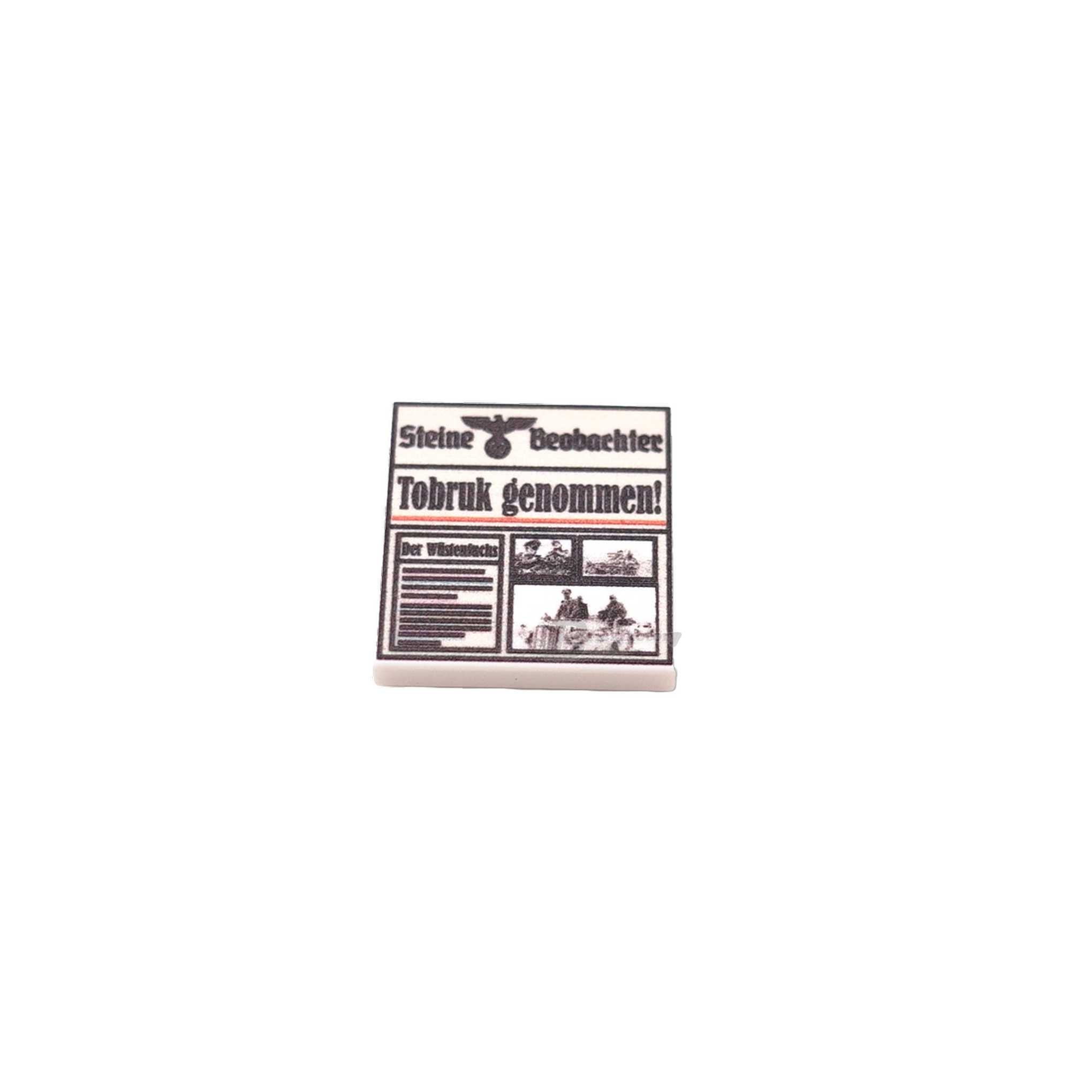 BF-0611 - Zeitung Tobruk genommen (Farbe: white, Bedruckte LEGO®-Fliese 2x2)