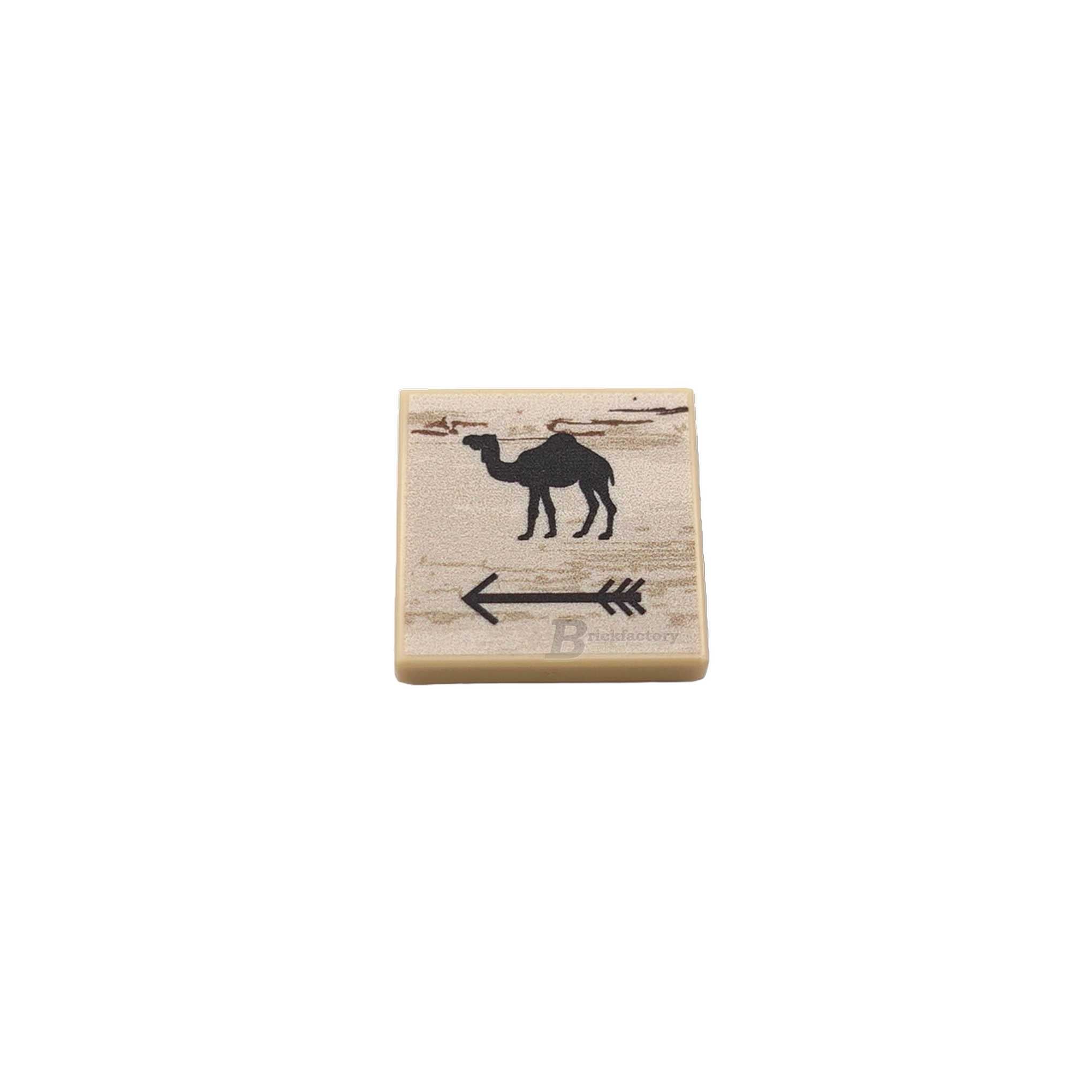 BF-0616 - Wegweiser Kamele (Farbe: tan, Bedruckte LEGO®-Fliese 2x2)