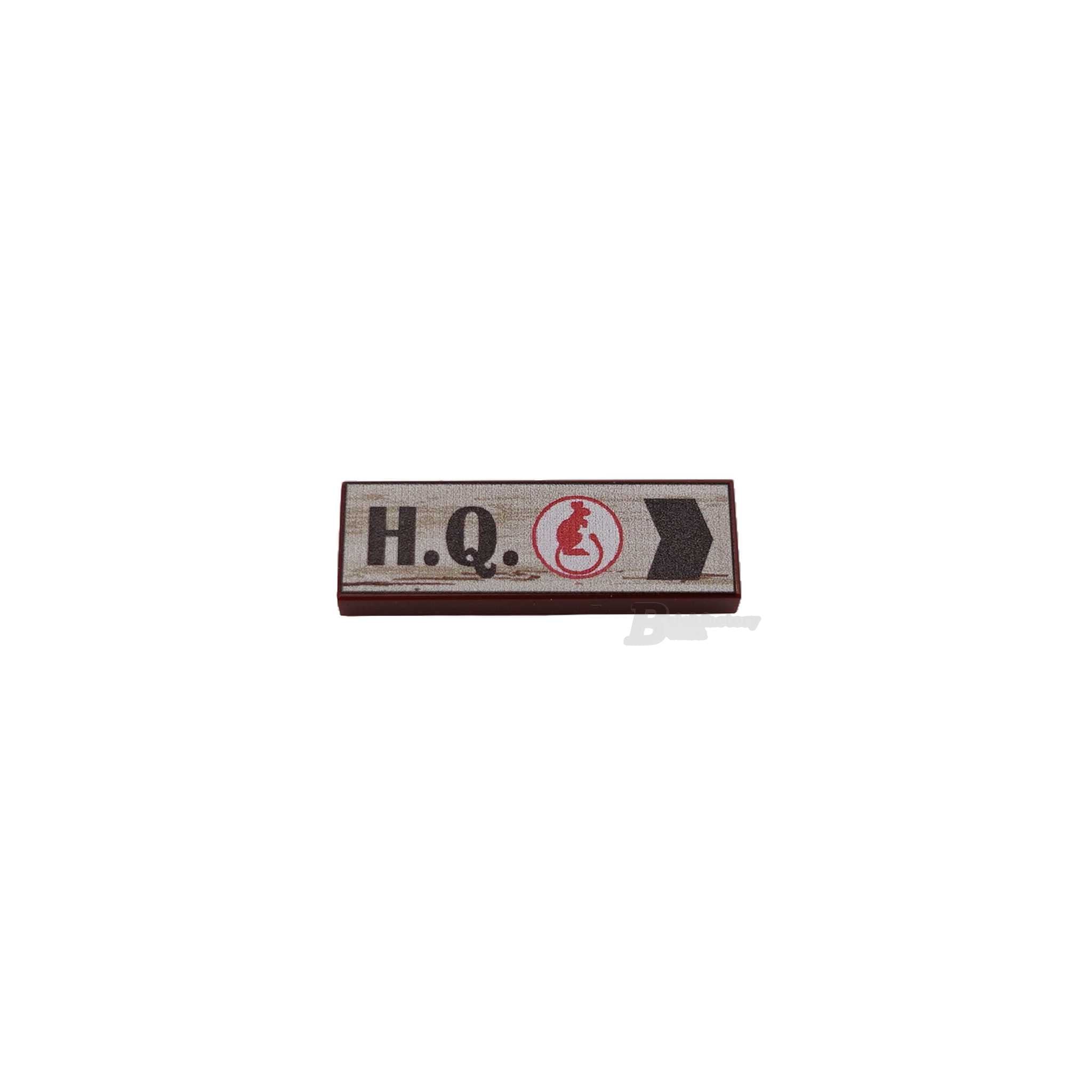 BF-0600 - 7th Armoured HQ (Farbe: Reddish-Brown) Bedruckte LEGO®-Fliese-1x3)