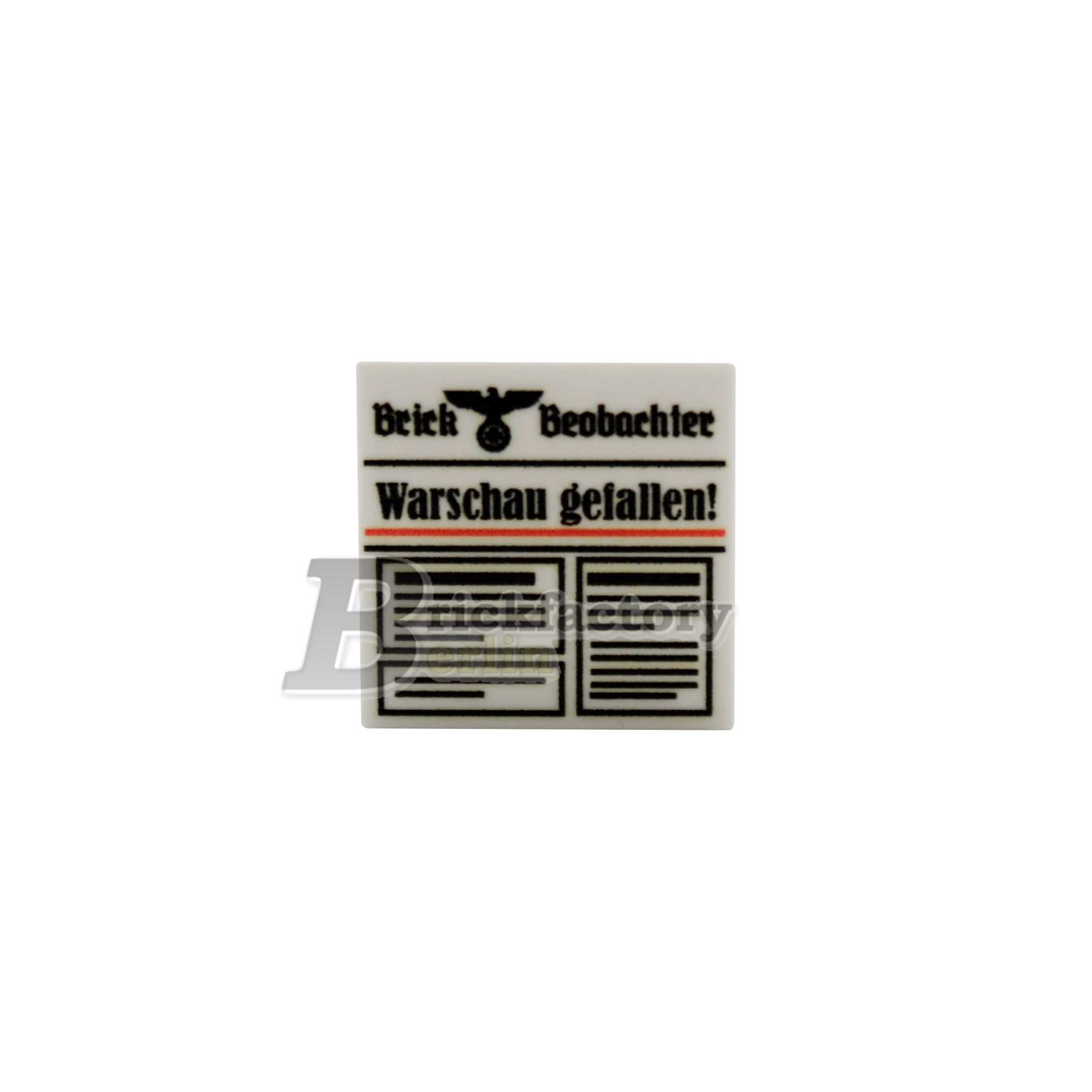 BF-0332A - Zeitung-"Warschau-gefallen!" Bedruckte-LEGO®-Fliese-2x2