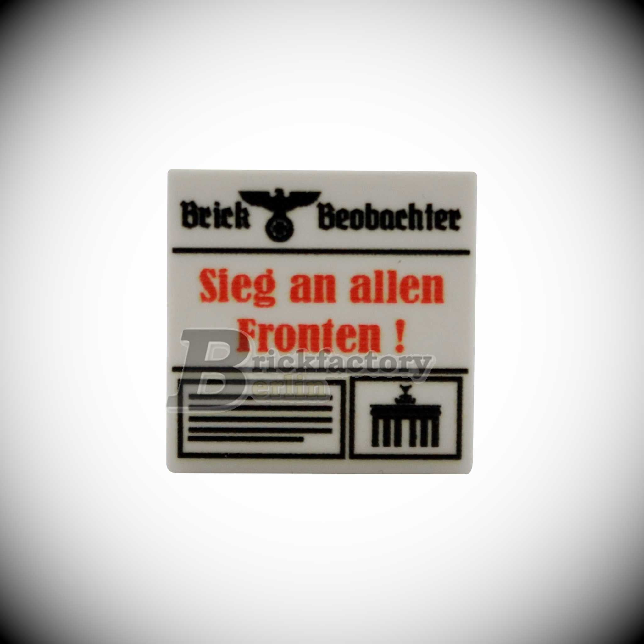 BF-0332D - Zeitung "Sieg an allen Fronten!" Bedruckte LEGO®-Fliese 2x2-