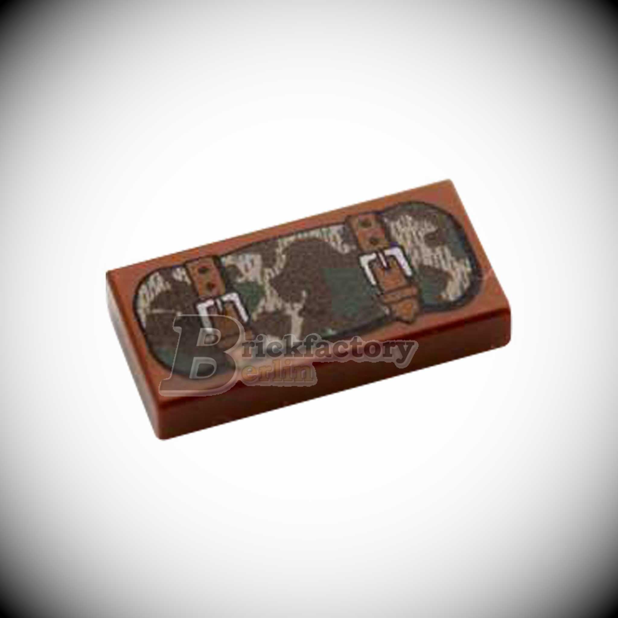 BF-0346A - Luggage (Color: Brown) Printed LEGO® tile 1x2