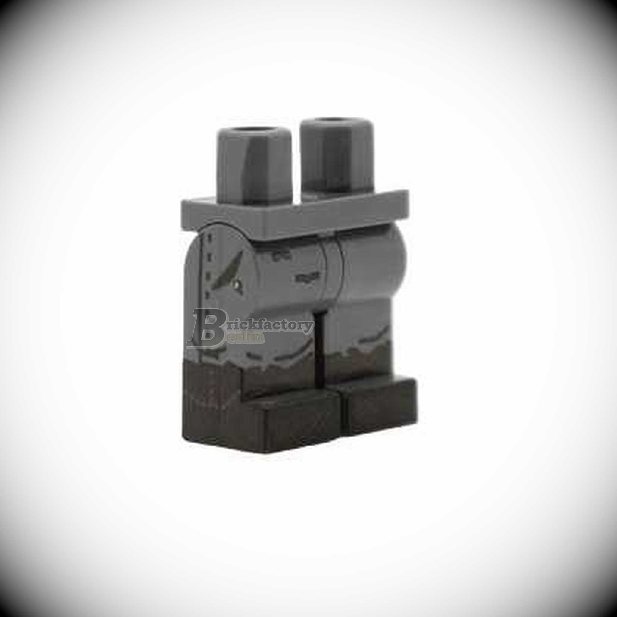 BF-0389B WWII legs with front pockets made from printed LEGO® parts (color: dark grey)