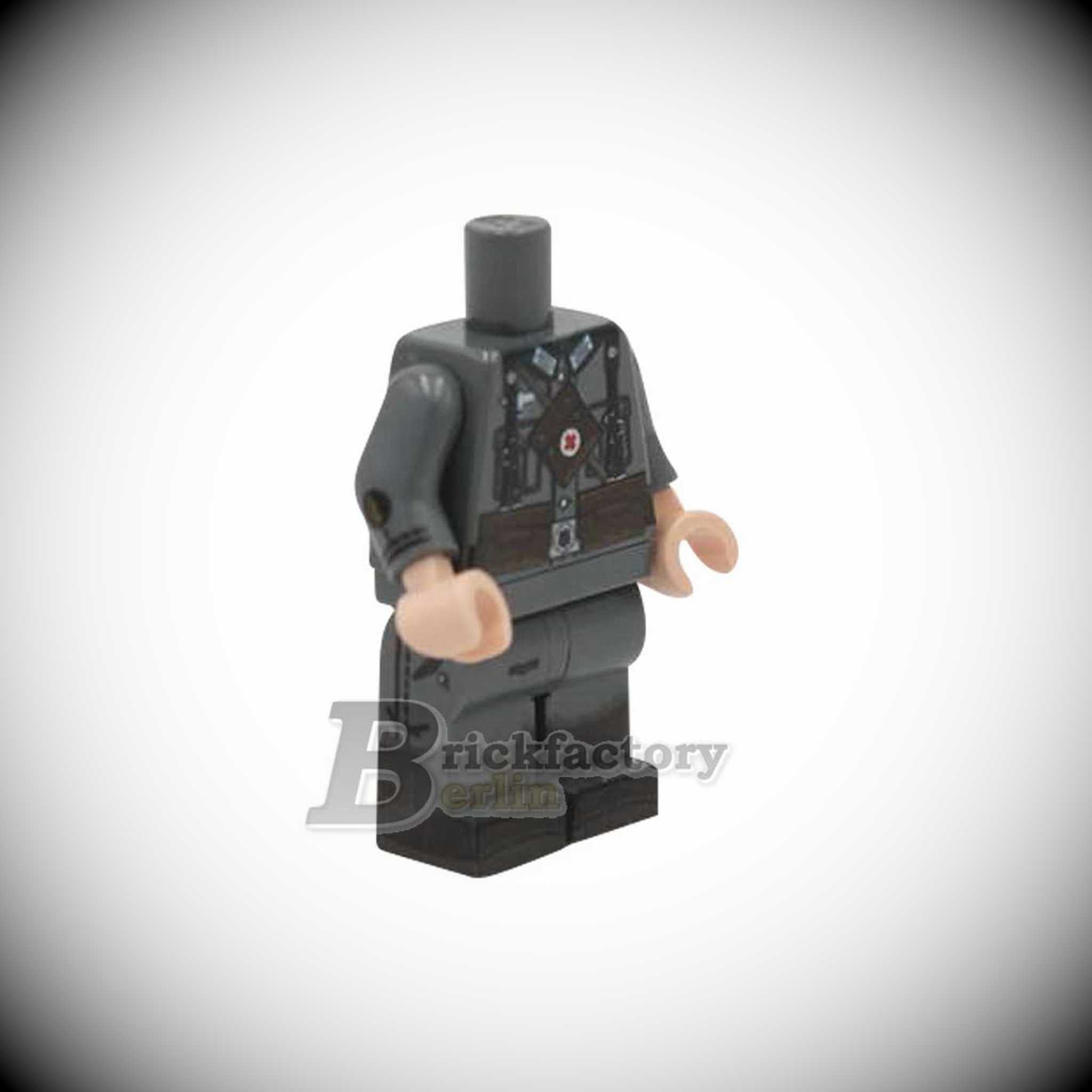 BF-0407 - WWII Deutscher Sanitäter (bedruckte LEGO®-Teile (Farbe: Dunkelgrau)