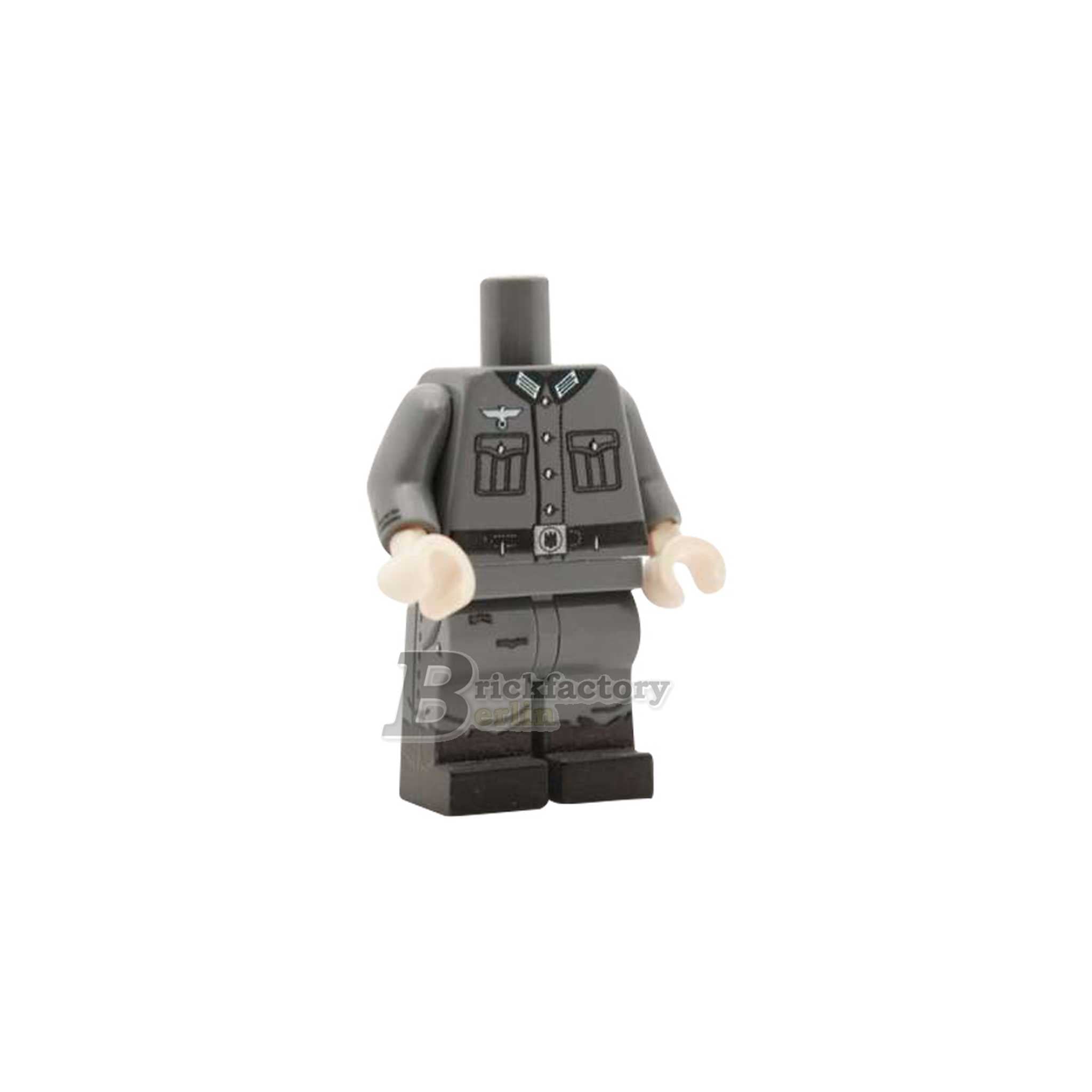 BF-0407C - WWII Deutscher Funker (bedruckte LEGO®-Teile (Farbe: Dunkelgrau)