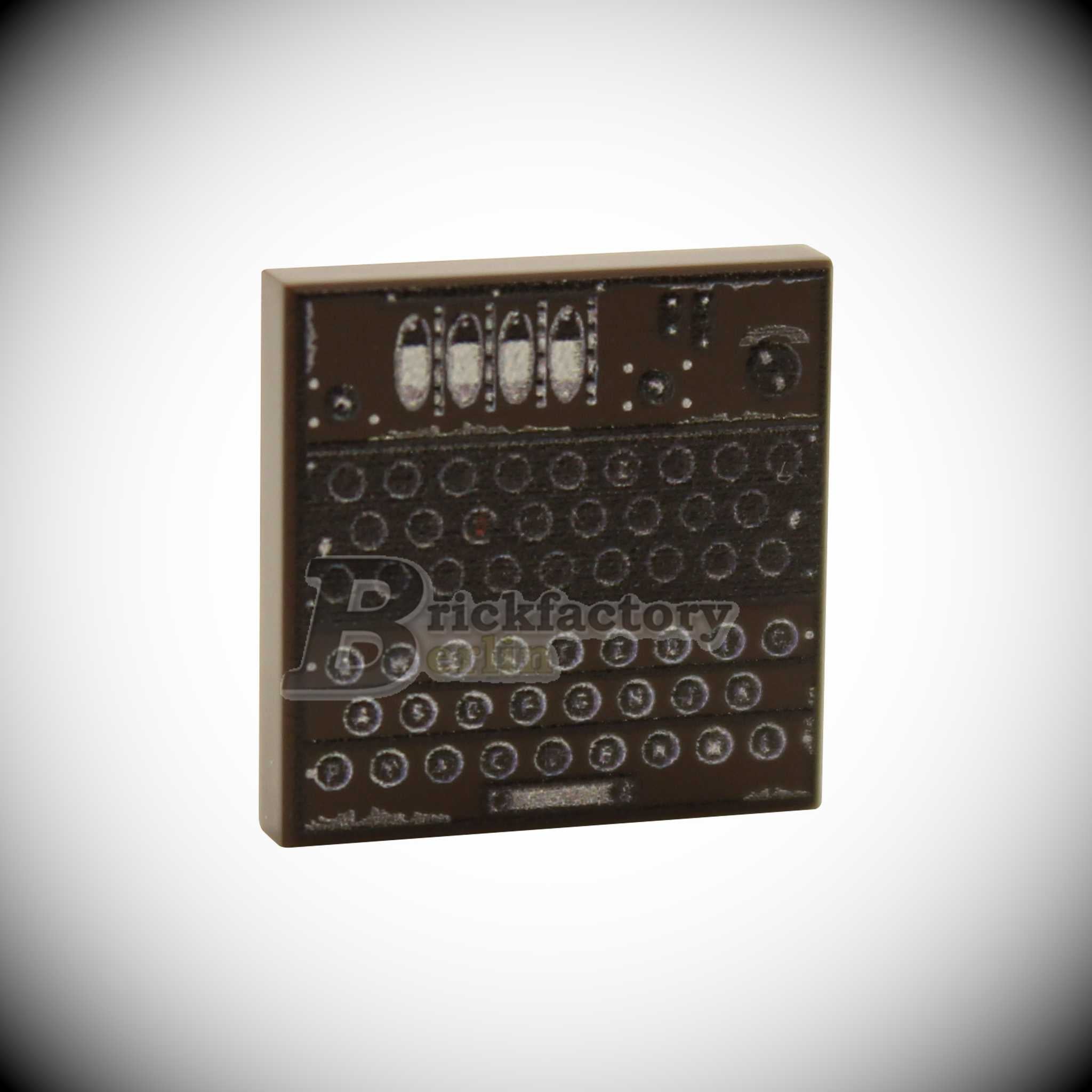 BF-0412A - Enigma (Color: Dark-Brown) Printed LEGO® Tile 2x2
