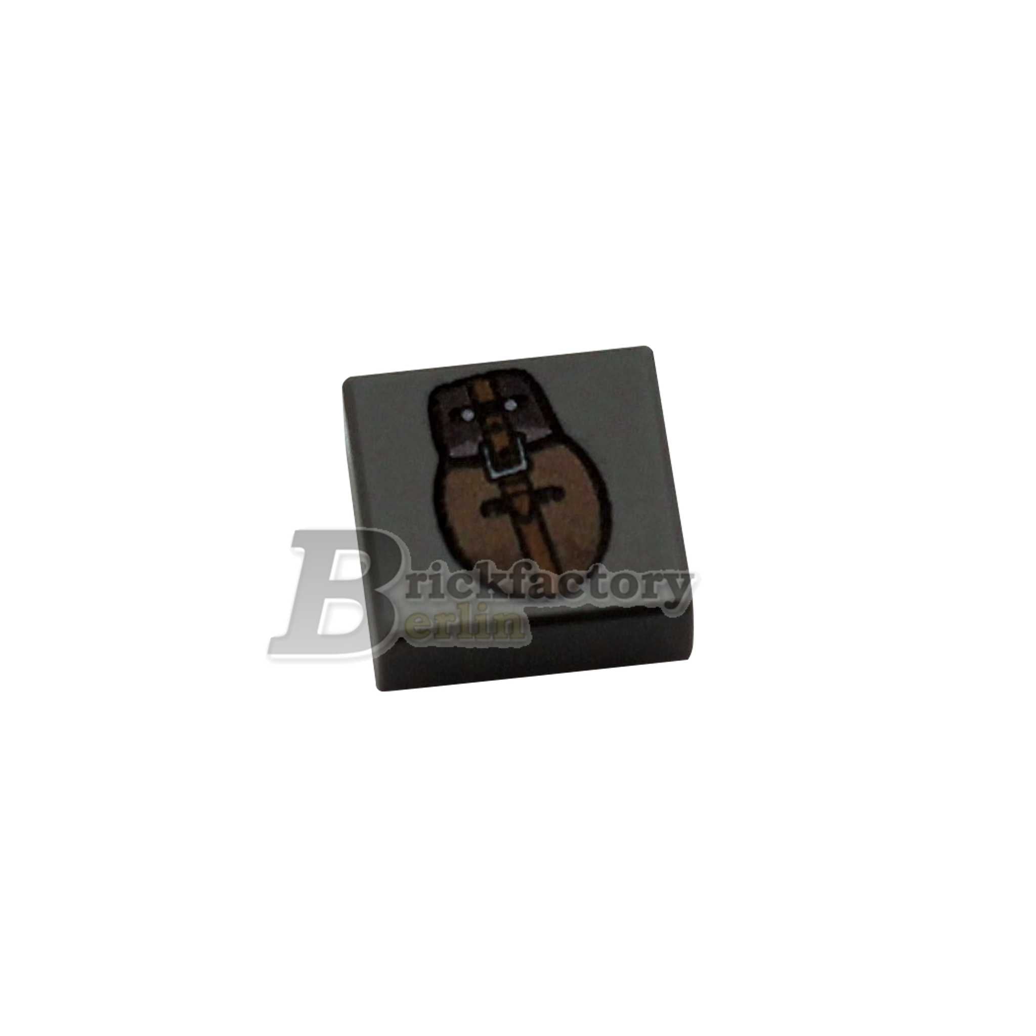 BF-0450 - Feldflasche (Farbe: Dark-bluish-grey) Bedruckte LEGO®-Fliese-1x1