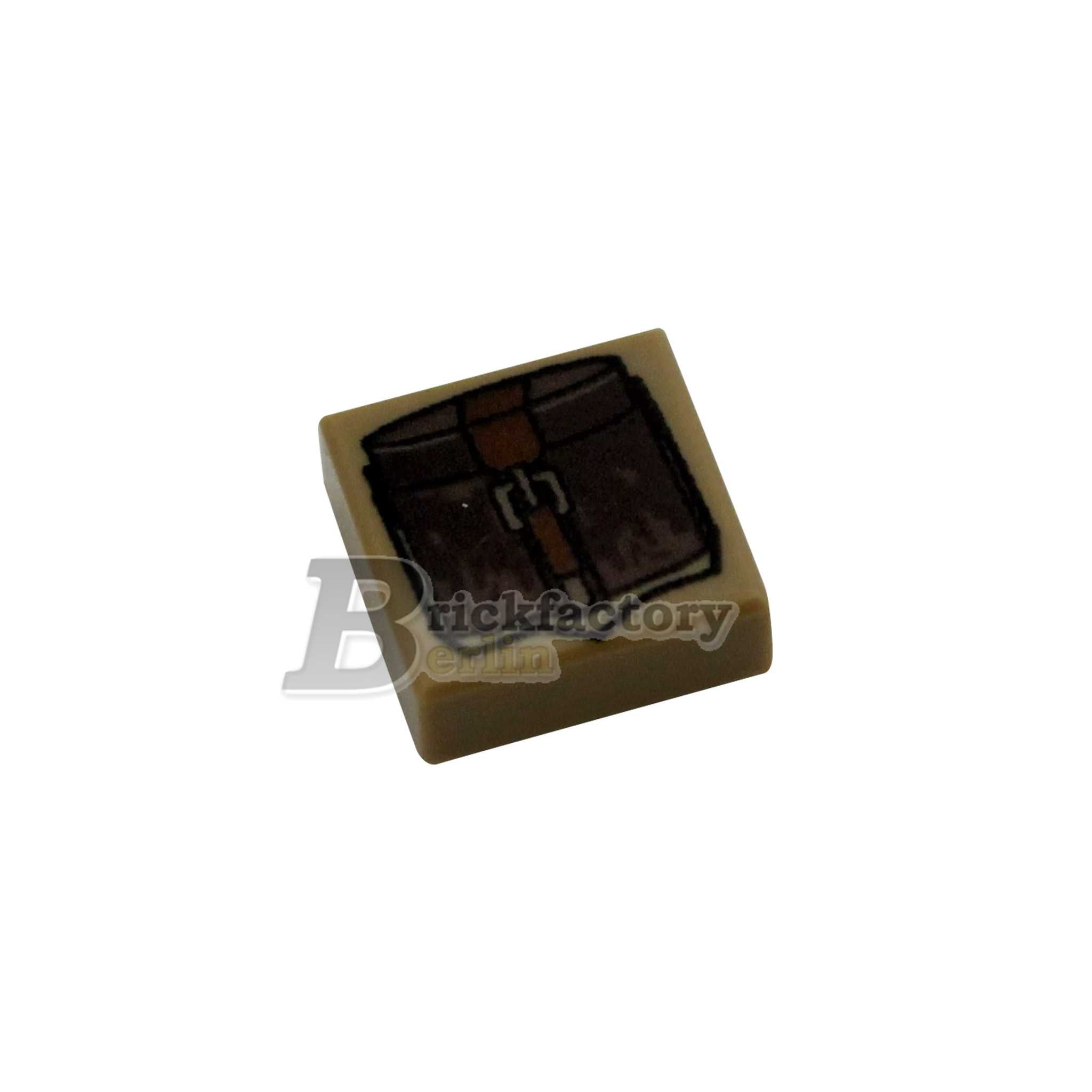 BF-0450C - Kochgeschirr (Farbe: Dark-tan) Bedruckte-LEGO®-Fliese-1x1