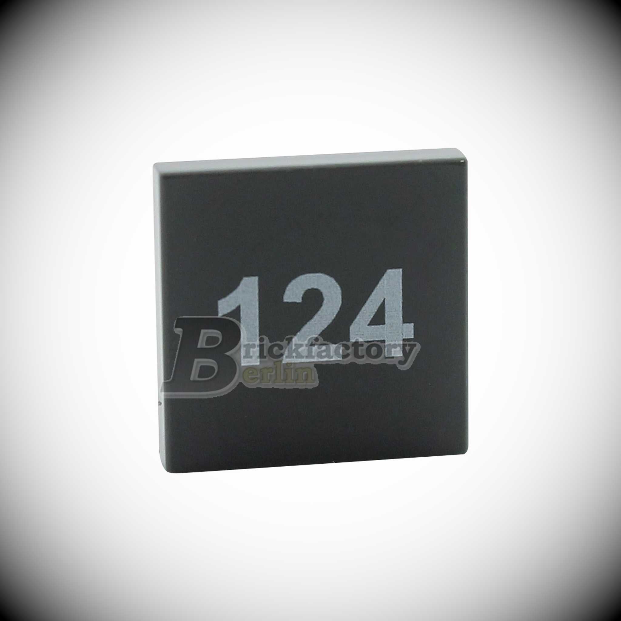 BF-0460B - Turmnummer (Farbe:-Dunkelgrau) bedruckte-LEGO®-Fliese 2x2