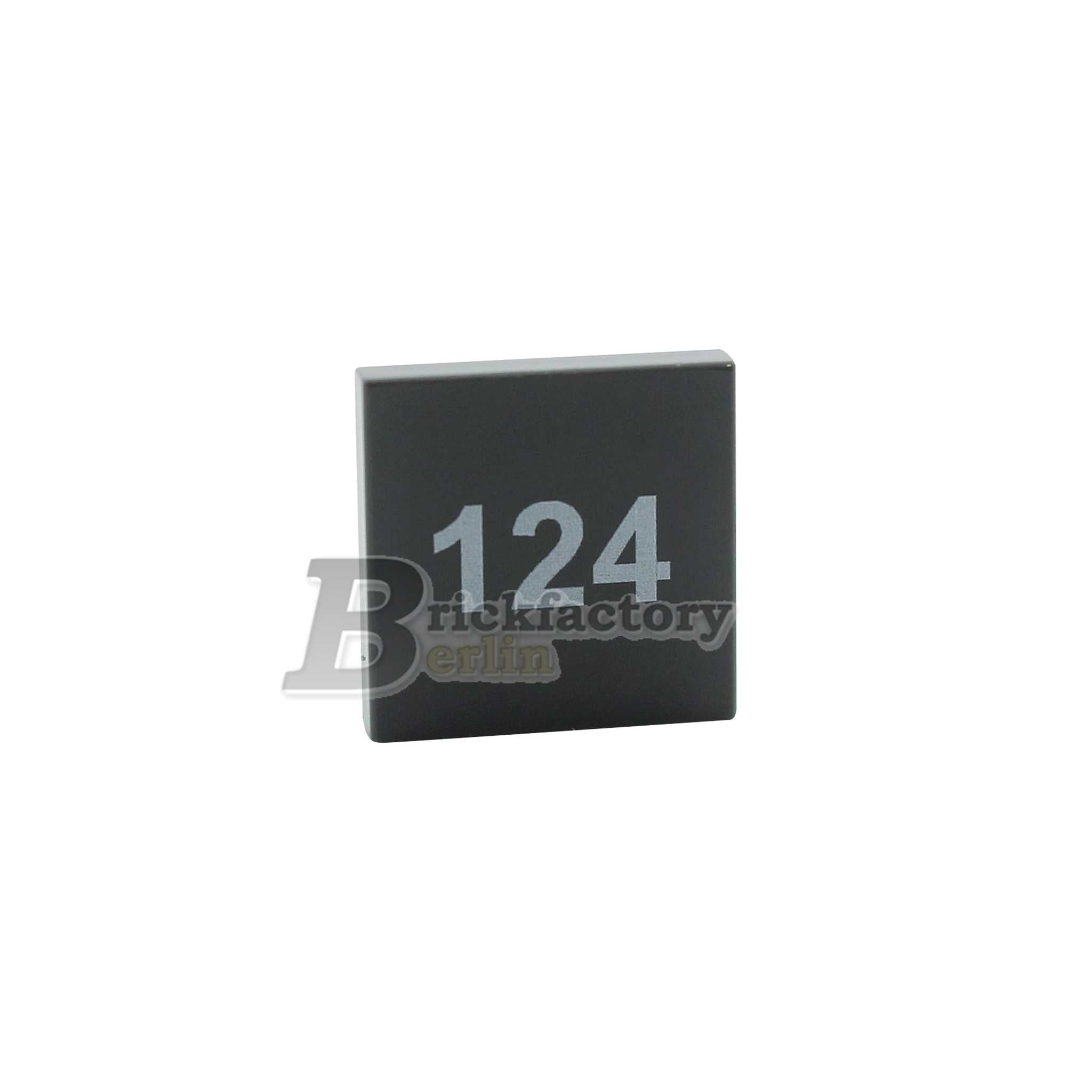 BF-0460B - Turmnummer (Farbe:-Dunkelgrau) bedruckte-LEGO®-Fliese 2x2
