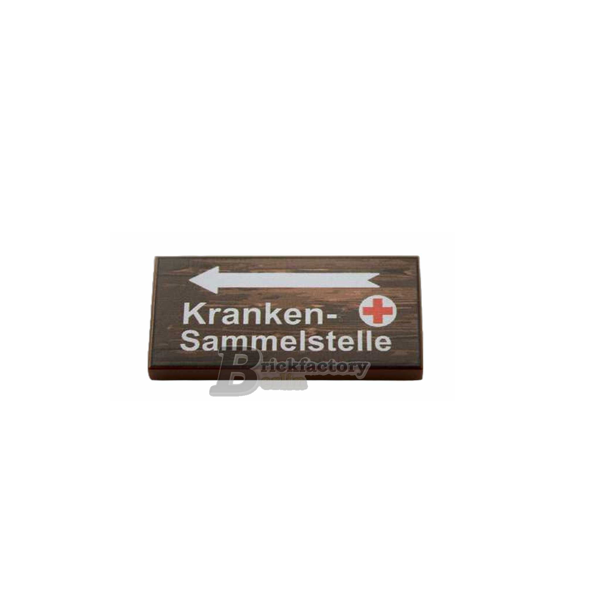 BF-0468 - Krankensammelstelle-I (Farbe: Reddish-Brown) Bedruckte LEGO®-Fliese 2x4