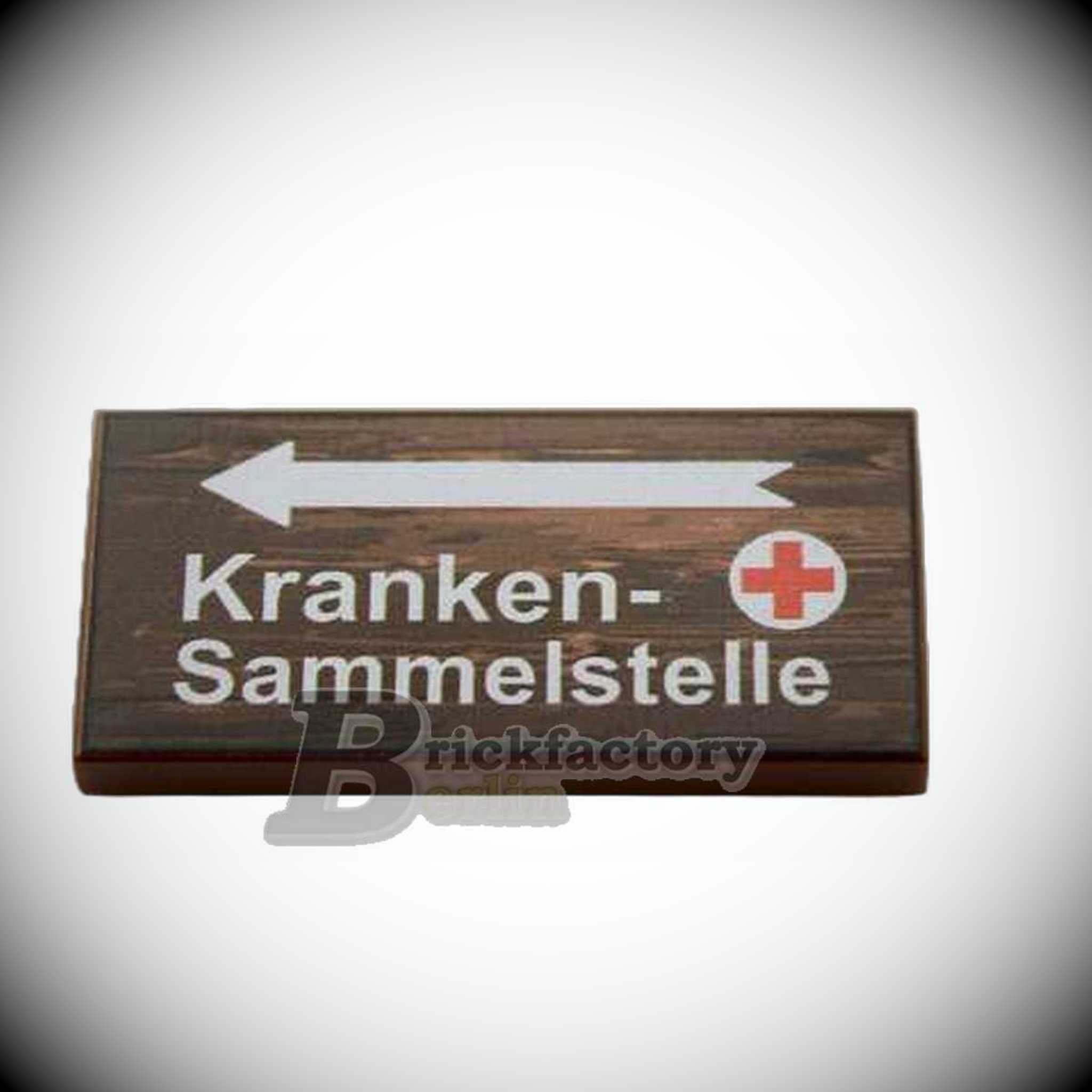 BF-0468 - Krankensammelstelle-I (Farbe: Reddish-Brown) Bedruckte LEGO®-Fliese 2x4