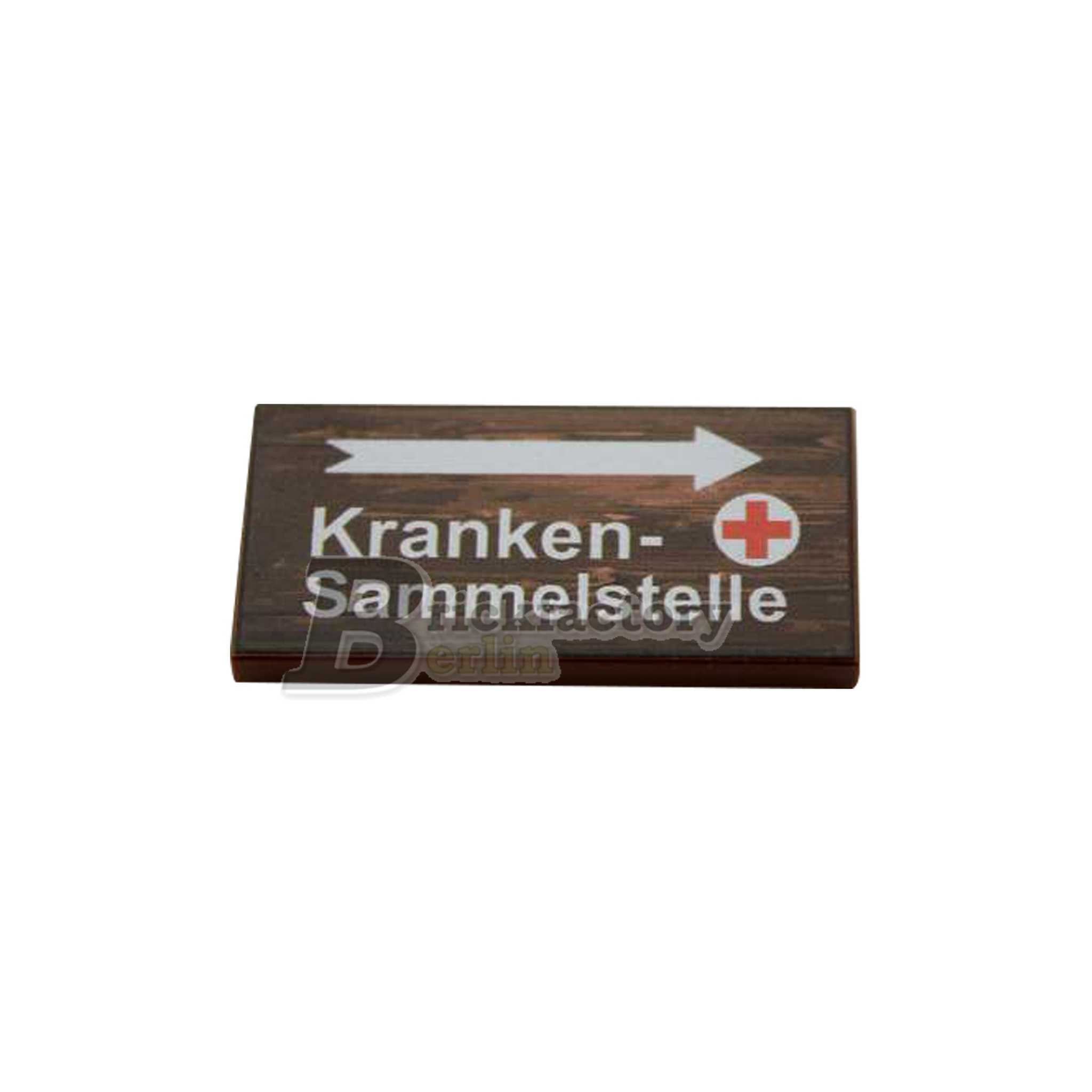 BF-0468A - Krankensammelstelle-II (Farbe: Reddish-Brown) Bedruckte LEGO®-Fliese 2x4