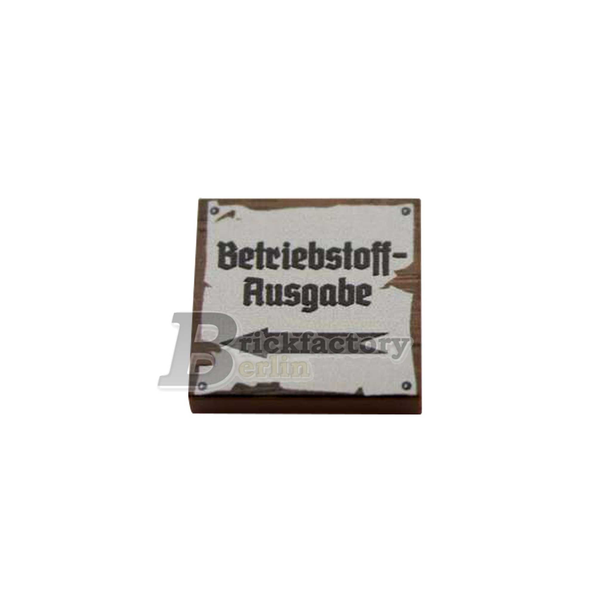BF-0471A - Betriebsstoffausgabe (Farbe: Reddish-Brown) Bedruckte LEGO®-Fliese 2x2