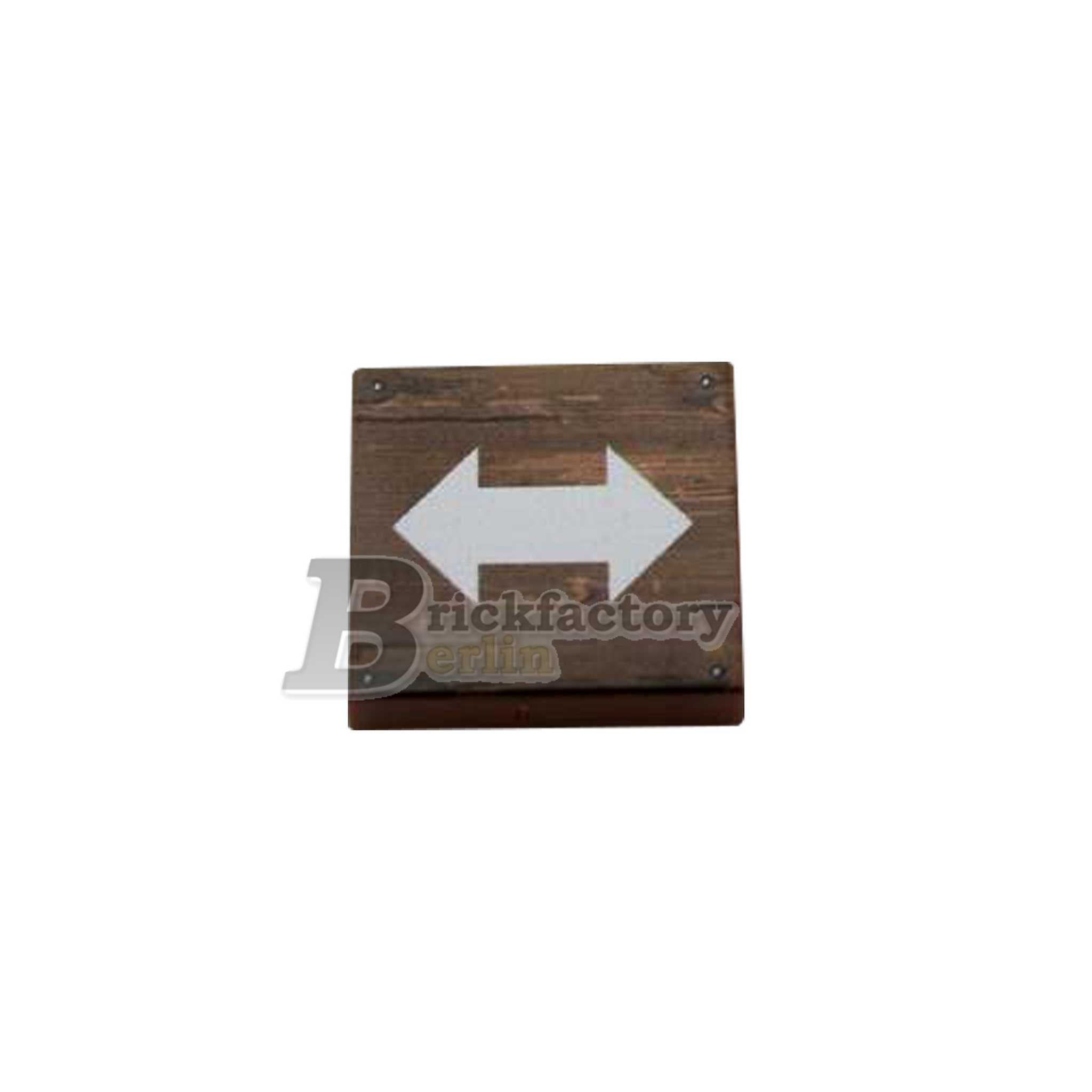 BF-0471G - alle-Richtungen (Farbe: Reddish-Brown) Bedruckte-LEGO®-Fliese-2x2