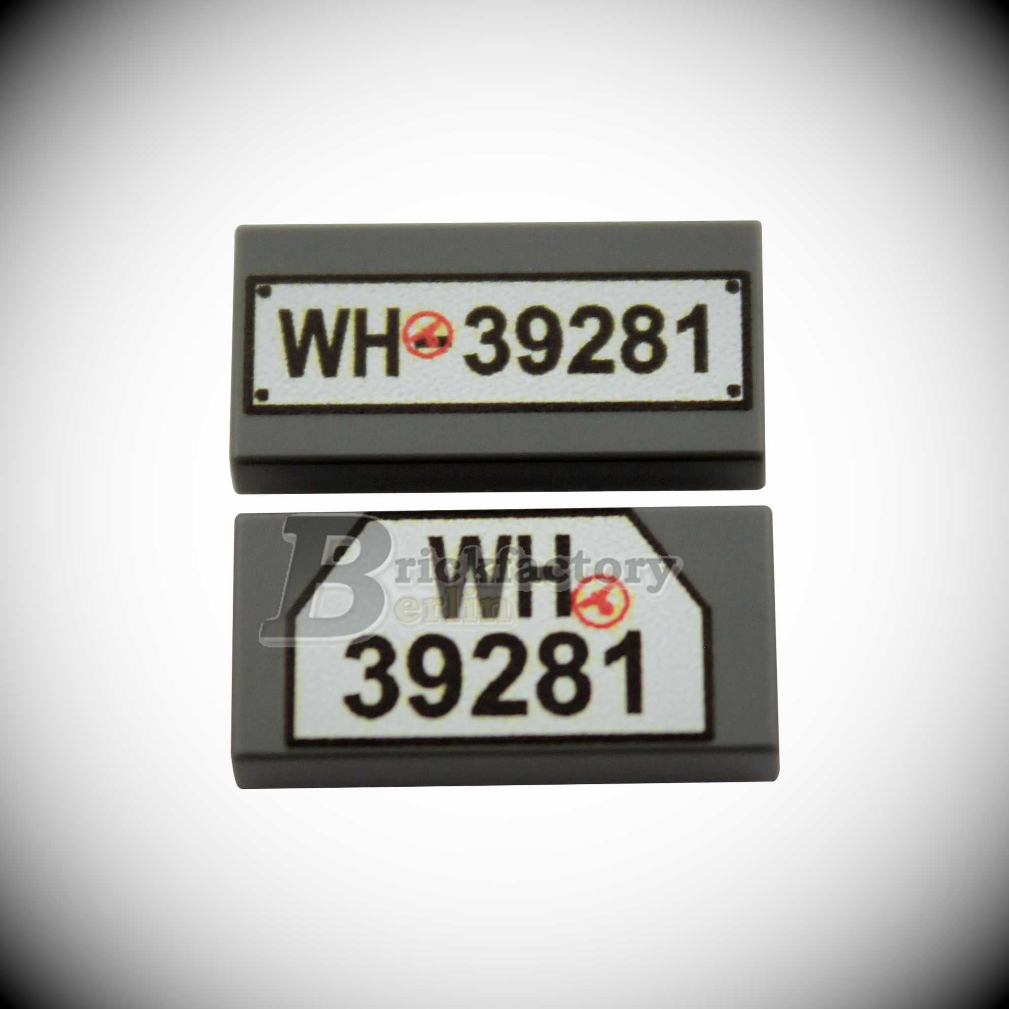 BF-0363C - License Plate Set-3 (Color: Dark Gray) Printed-LEGO®-Tile-1x2