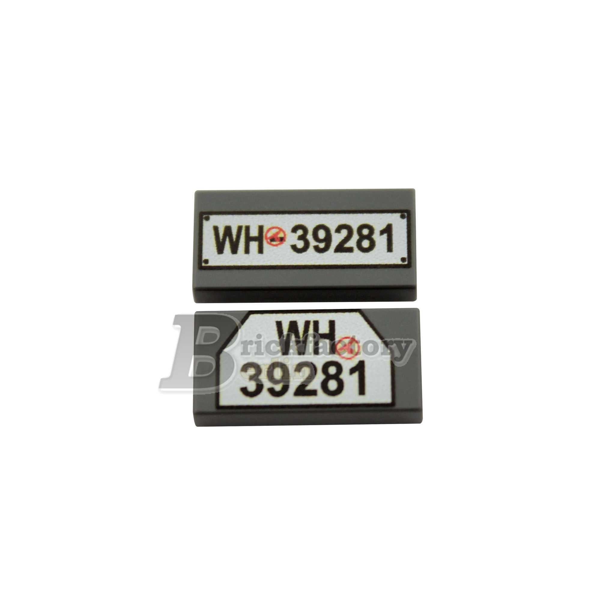 BF-0363C - License Plate Set-3 (Color: Dark Gray) Printed-LEGO®-Tile-1x2