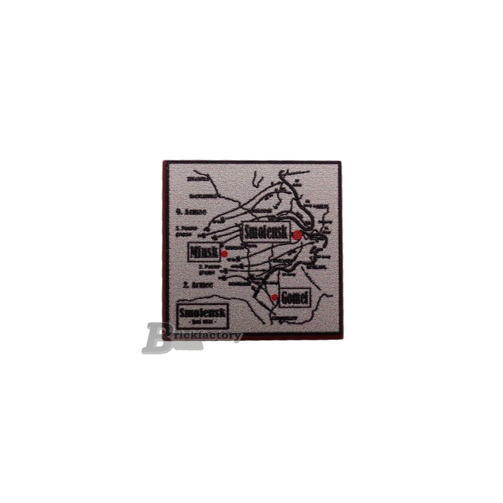 BF-0549 - Karte Smolensk (Farbe: Reddish-Brown, Bedruckte LEGO®-Fliese 2x2)