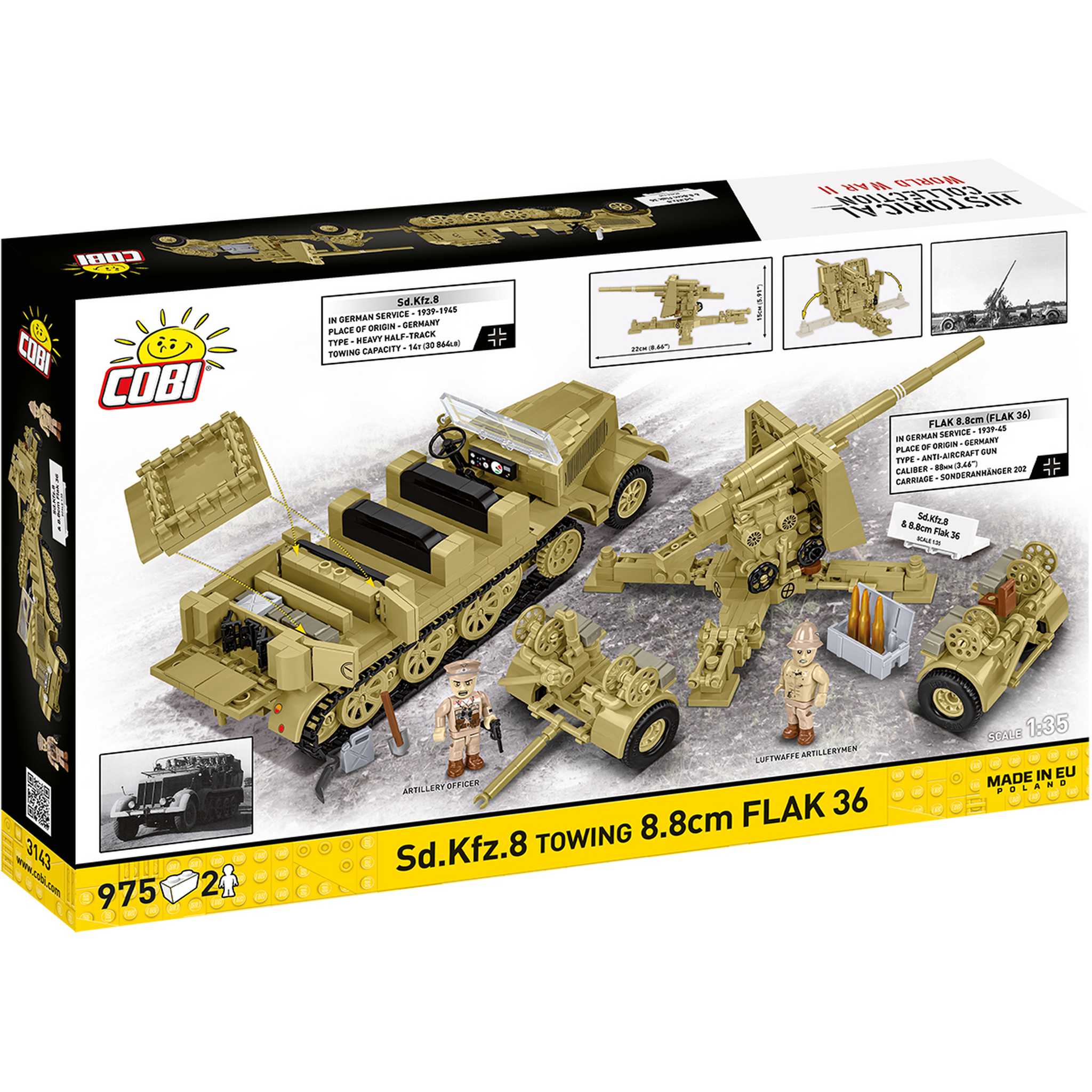 CB-3143 - SD.Kfz. 8 Towing 8.8cm FLAK 36 (Cobi)