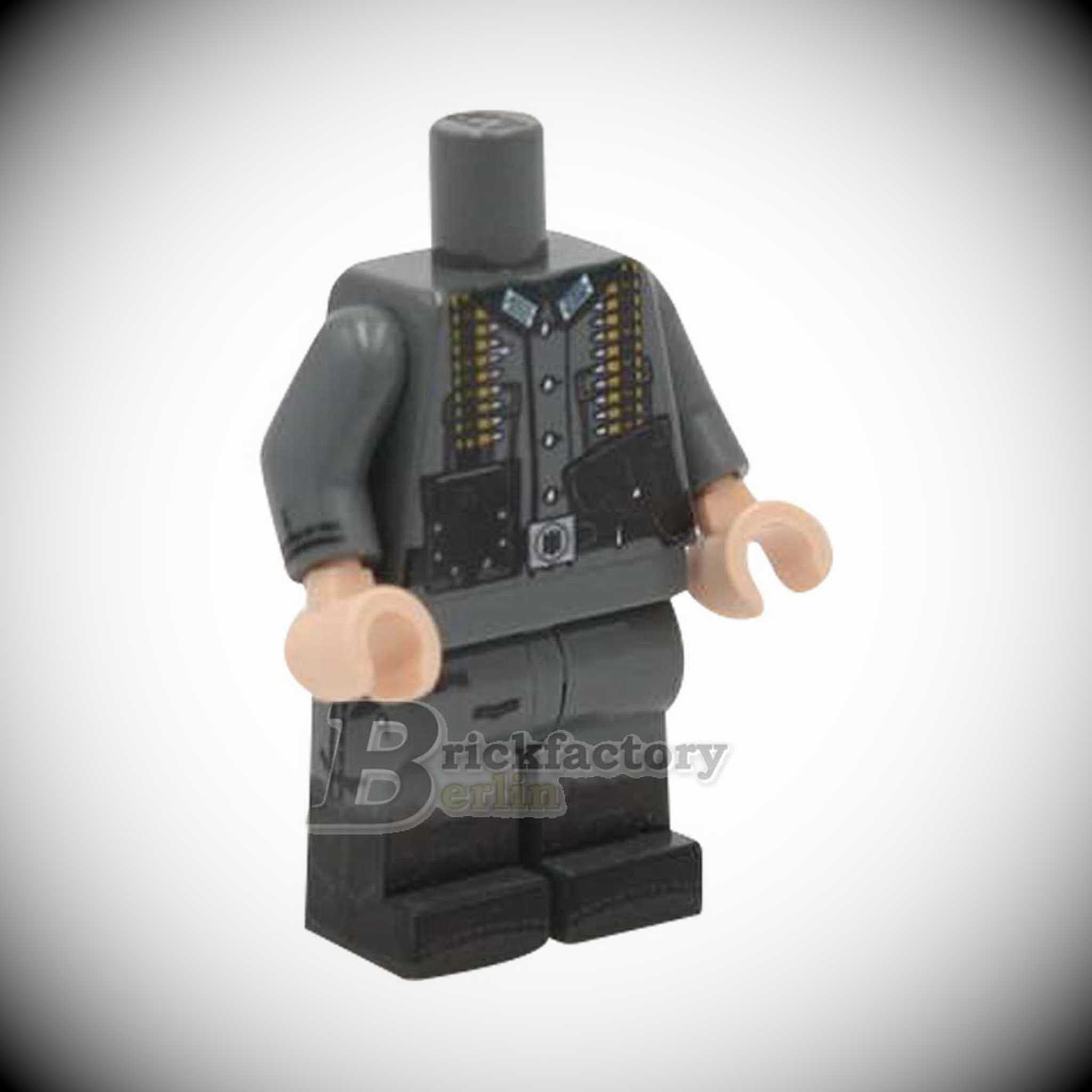 BF-0407F - WWII Deutscher MG Schütze 1 (bedruckte LEGO®-Teile) Farbe:Dunkelgrau