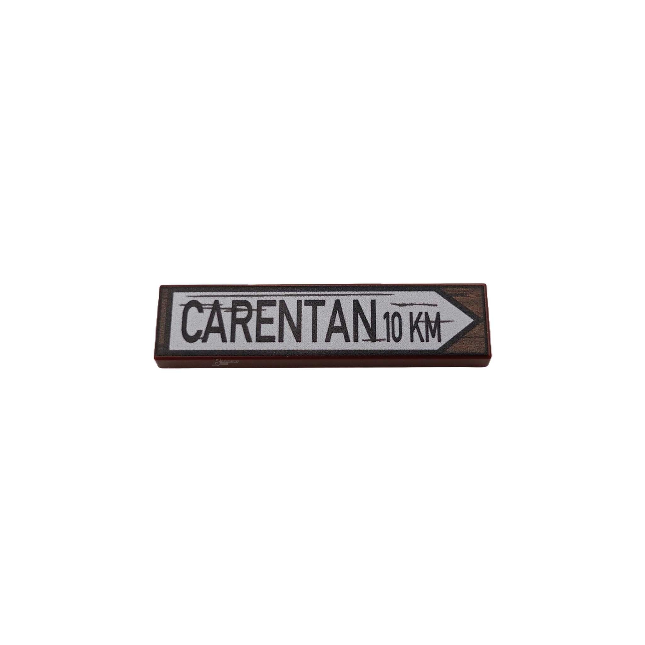 BF-0585 - Carentan Wegweiser (Farbe: Reddish-Brown, Bedruckte LEGO®-Fliese 1x4)