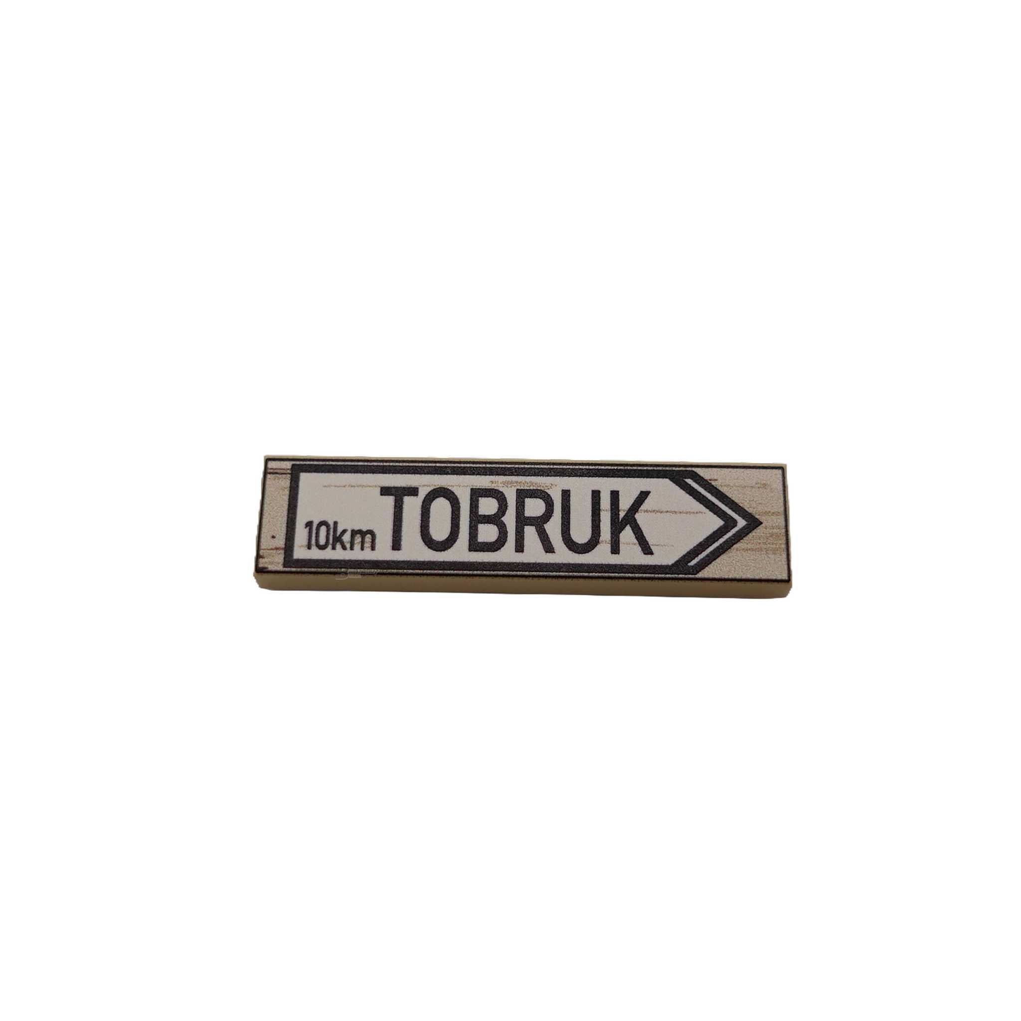 BF-0593 - Tobruk Wegweiser (Farbe: Tan, Bedruckte LEGO®-Fliese 1x4)