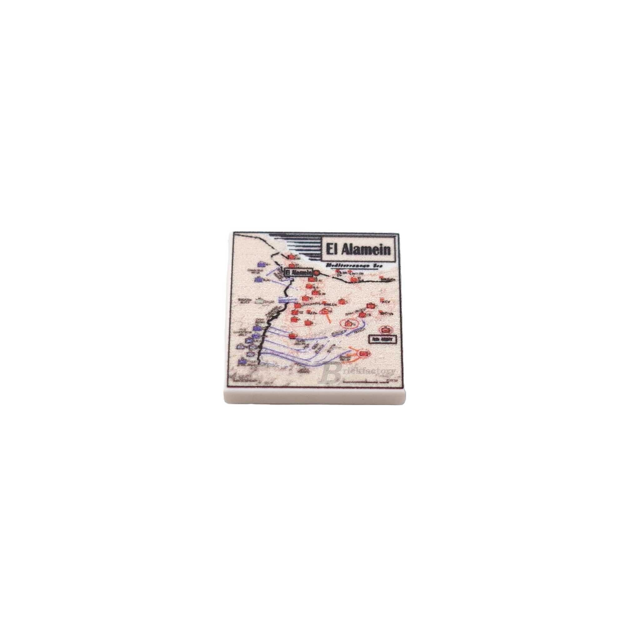 BF-0613 - Karte El Alamein (Farbe: white, Bedruckte LEGO®-Fliese 2x2)