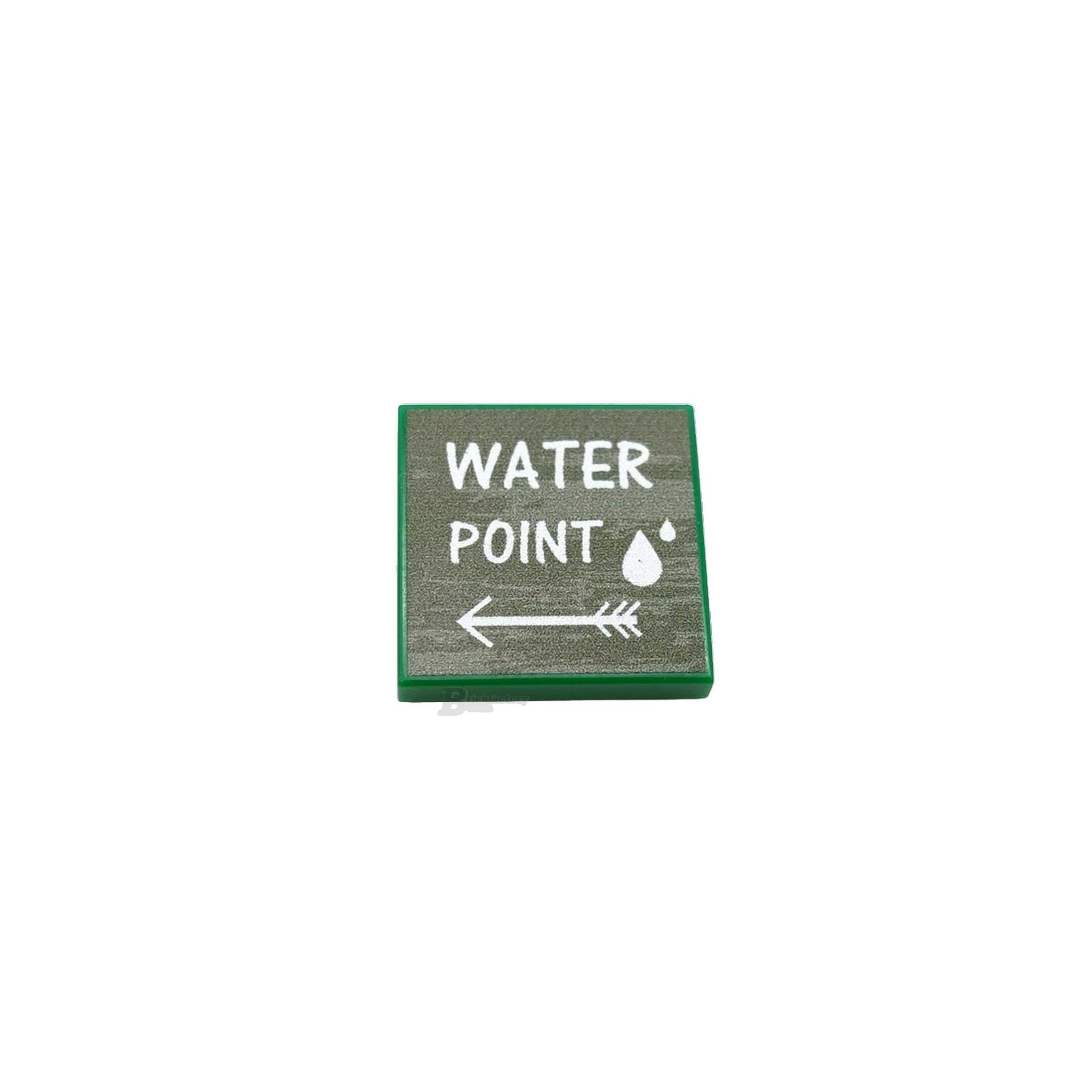 BF-0617 - Water Point (Farbe: green, Bedruckte LEGO®-Fliese 2x2)