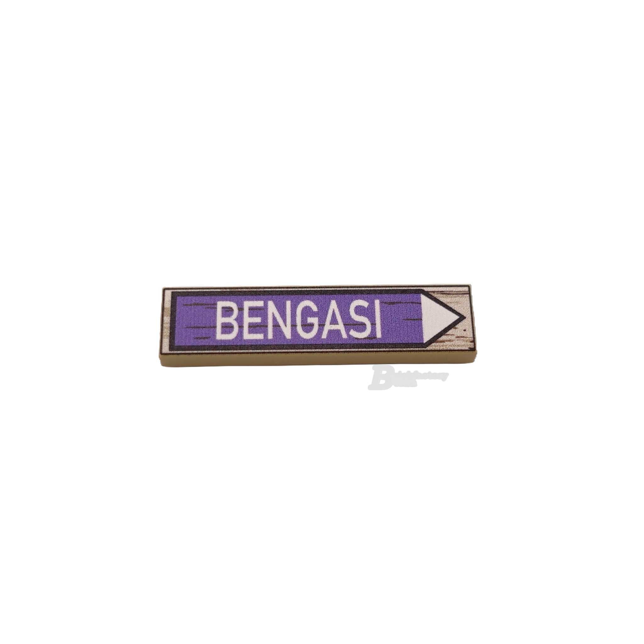 BF-0595 - Bengasi Wegweiser (Farbe: Tan, Bedruckte LEGO®-Fliese 1x4)