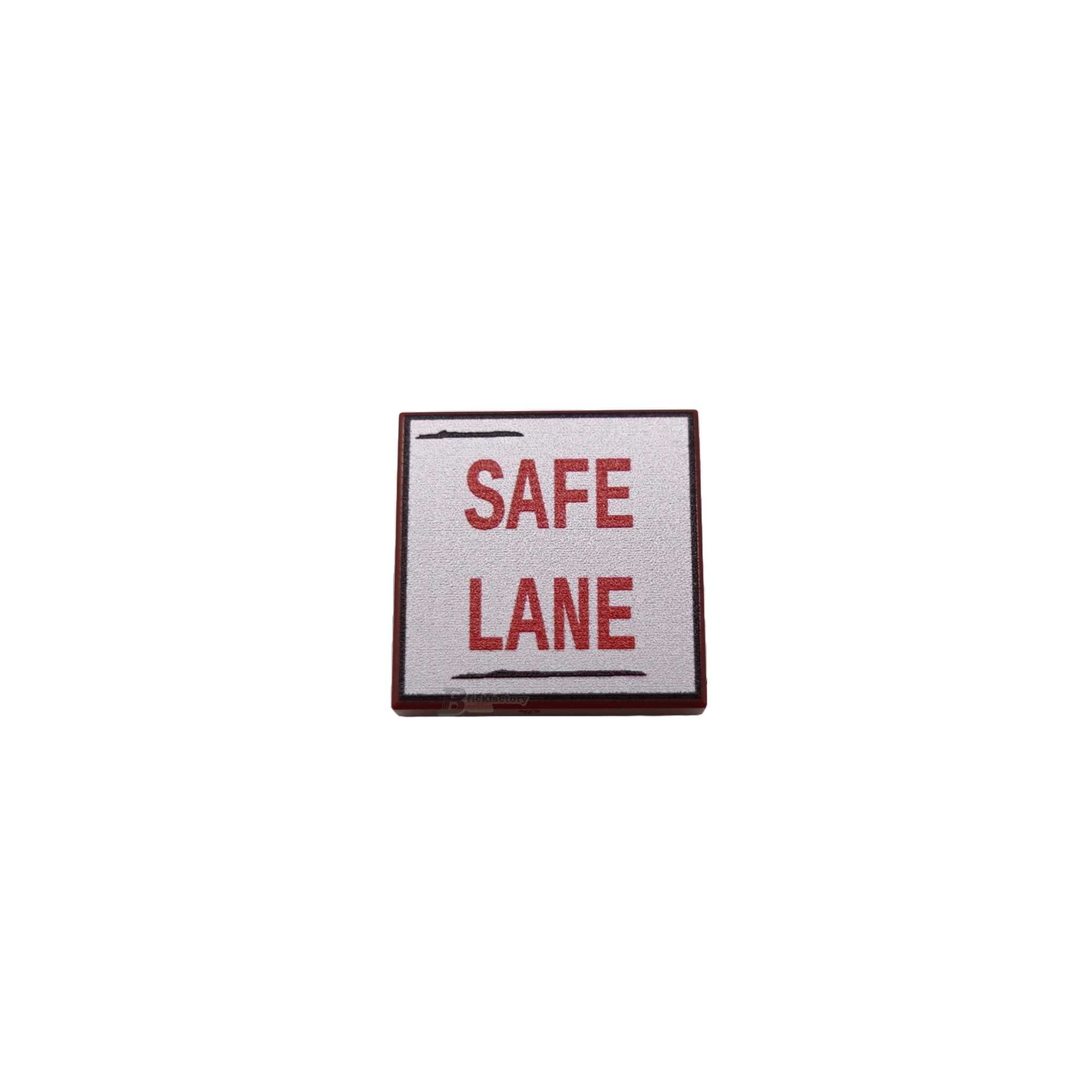 BF-0623 - Safe Lane (Farbe: Reddish-Brown, Bedruckte LEGO®-Fliese 2x2)