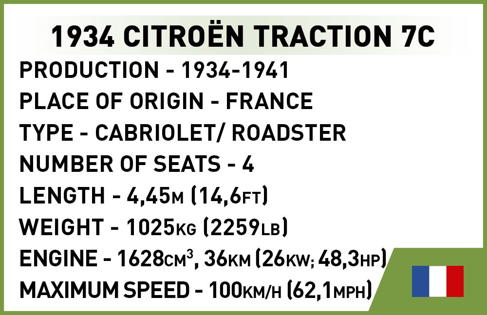 2264 - 1934 white Citroen Traction 7C (Cobi)