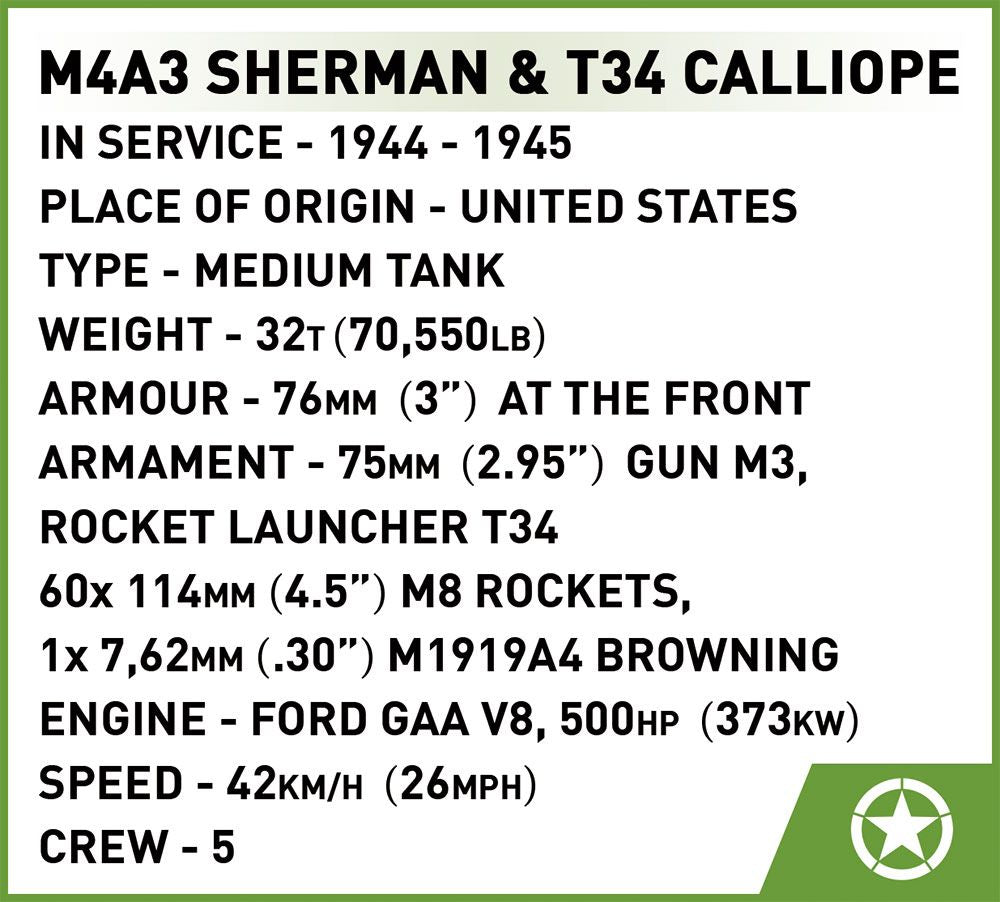 2569- M4A3 Sherman/T34 Calliope Executive Edition (Cobi)