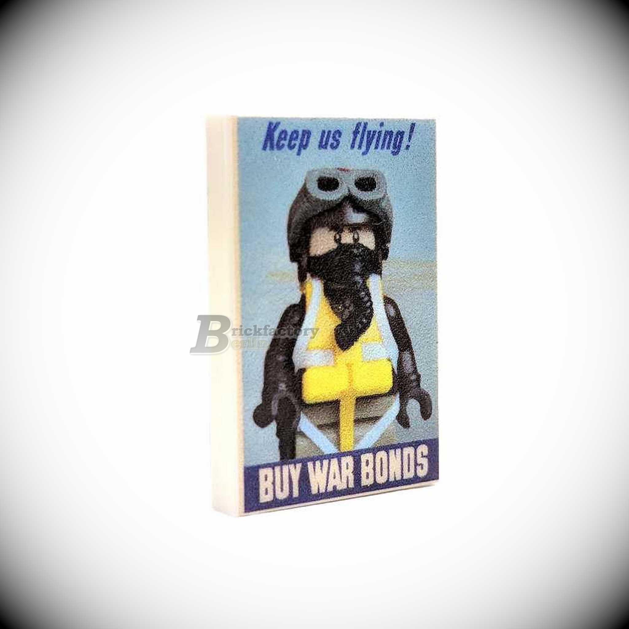 BF-0374 Valiant Bricks bedruckte 2x3 Fliese "War Bonds" aus LEGO® Teilen
