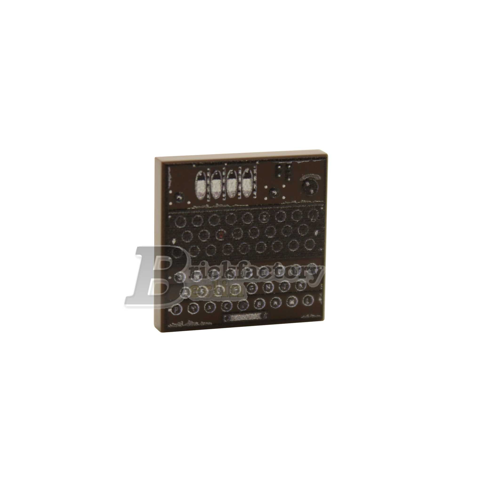 BF-0412A - Enigma (Color: Dark-Brown) Printed LEGO® Tile 2x2