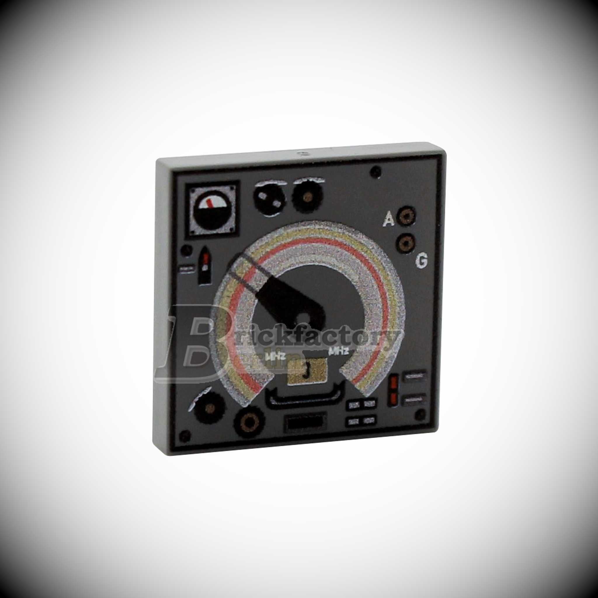 BF-0415 - Radio Listener Fu.EEd (Color: Dark Gray) Printed LEGO® tile 2x2