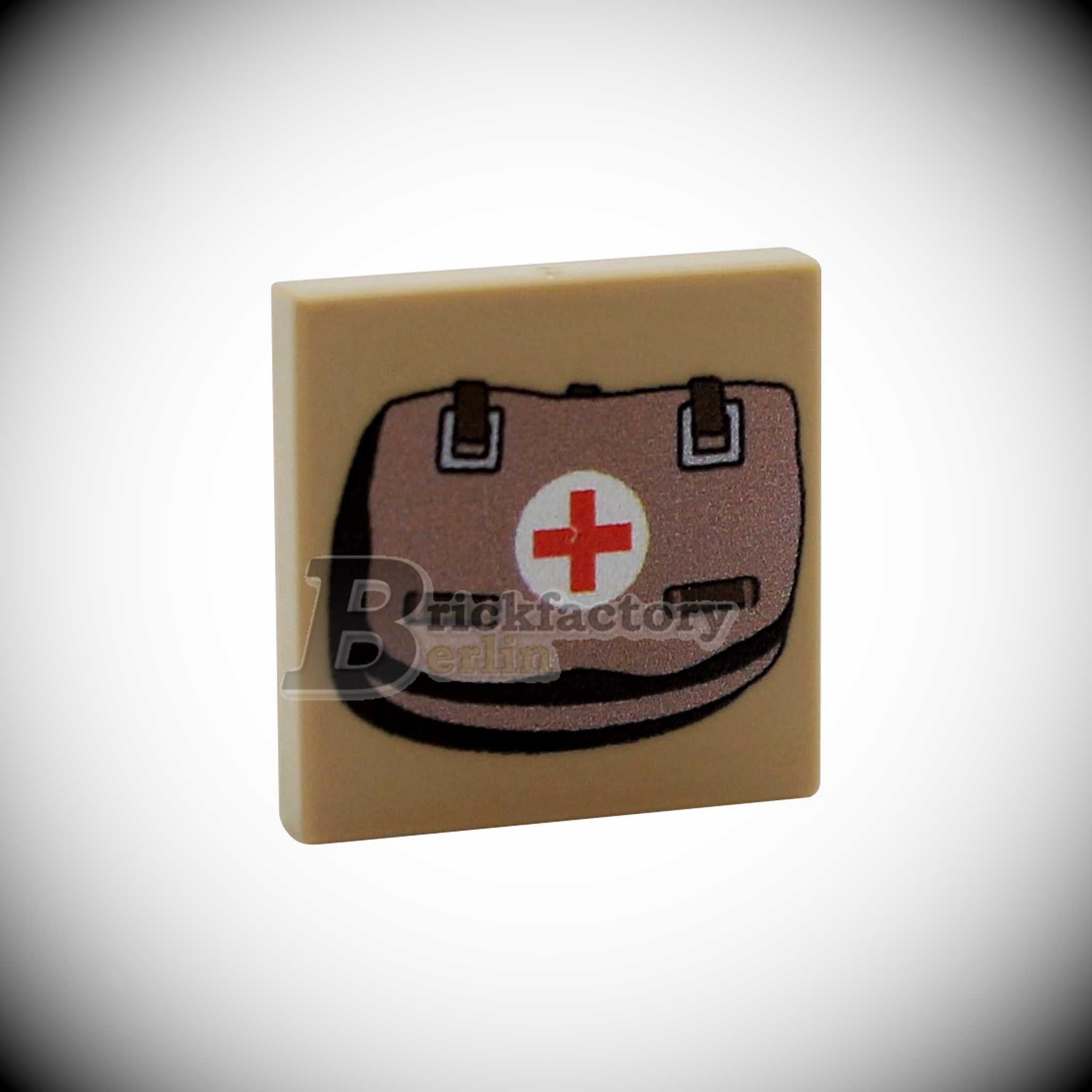 BF-0445C - Tasche I Sani (Farbe: Darktan) Bedruckte LEGO®-Fliese 2x2