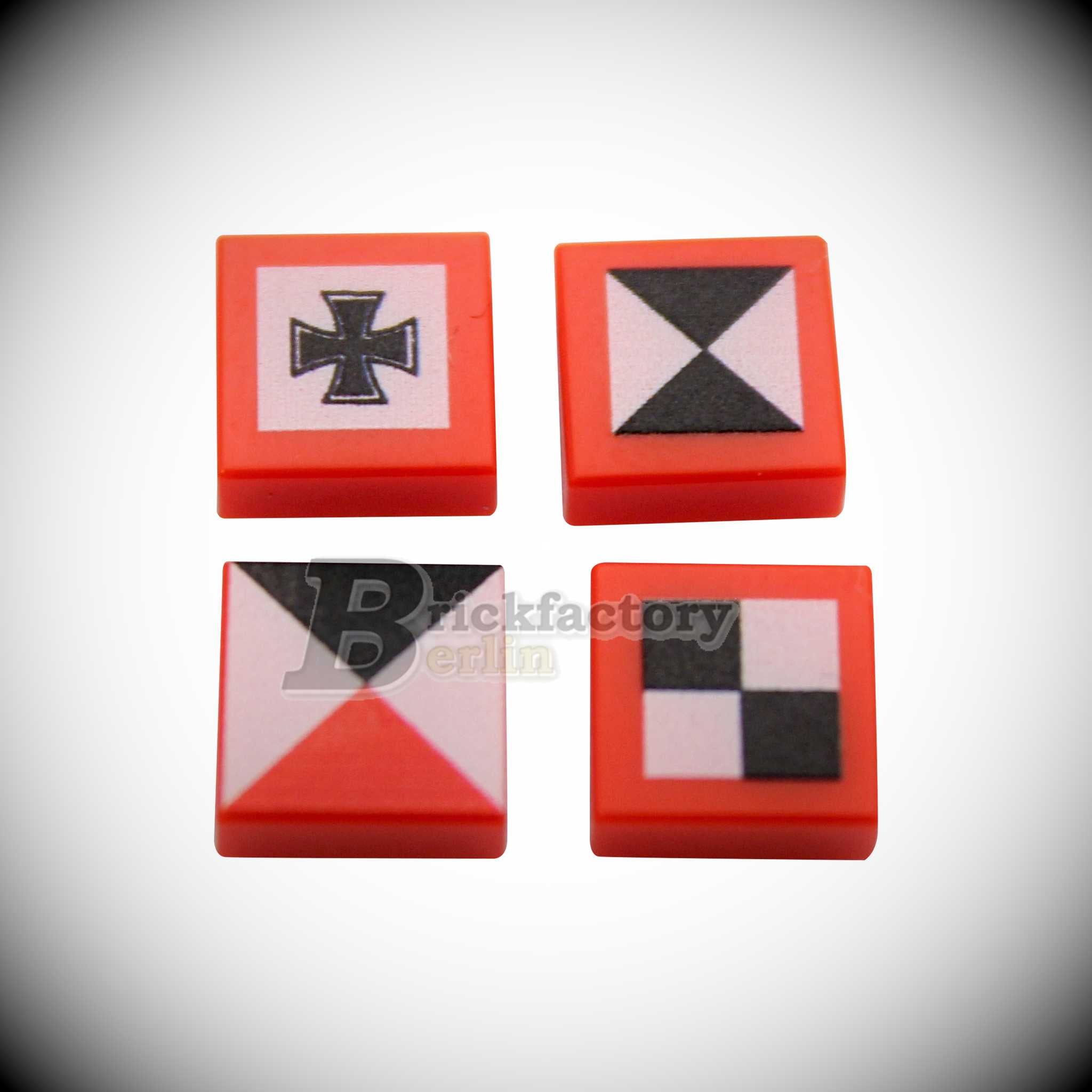 BF-0448B - Wehrmacht/ Heer Command Pennant Set (Printed LEGO® Tiles 1x1)