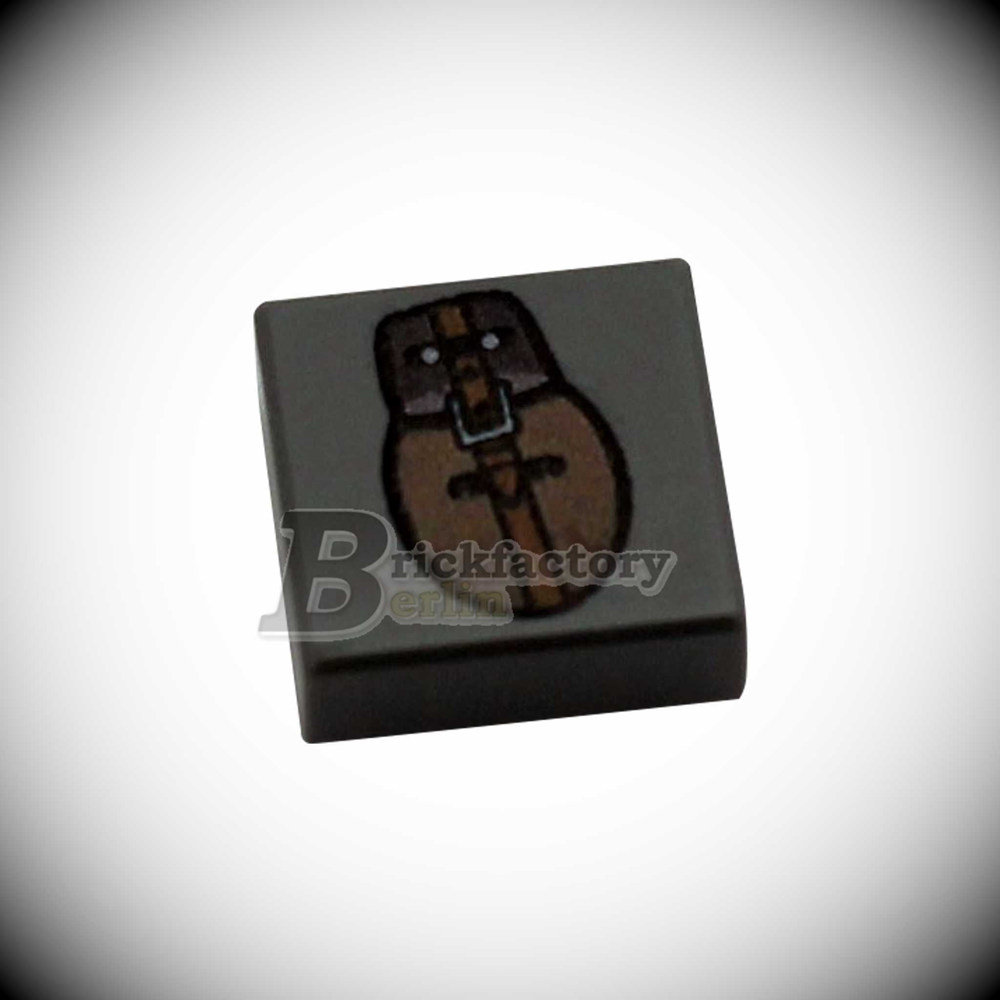 BF-0450 - Feldflasche (Farbe: Dark-bluish-grey) Bedruckte LEGO®-Fliese-1x1