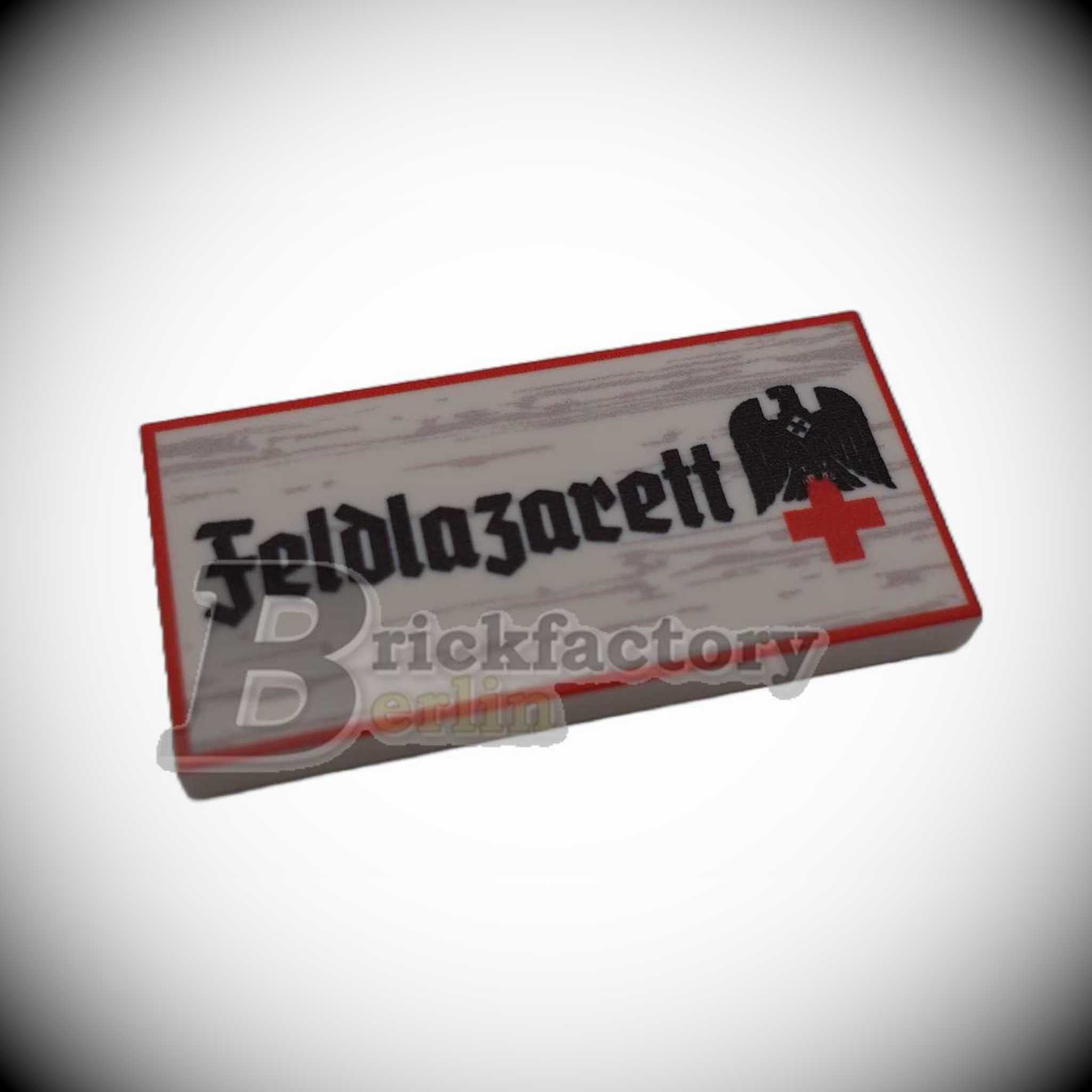 BF-0465-1 - Feldlazarett-II (Farbe: Weiss) Bedruckte LEGO®-Fliese 2x4