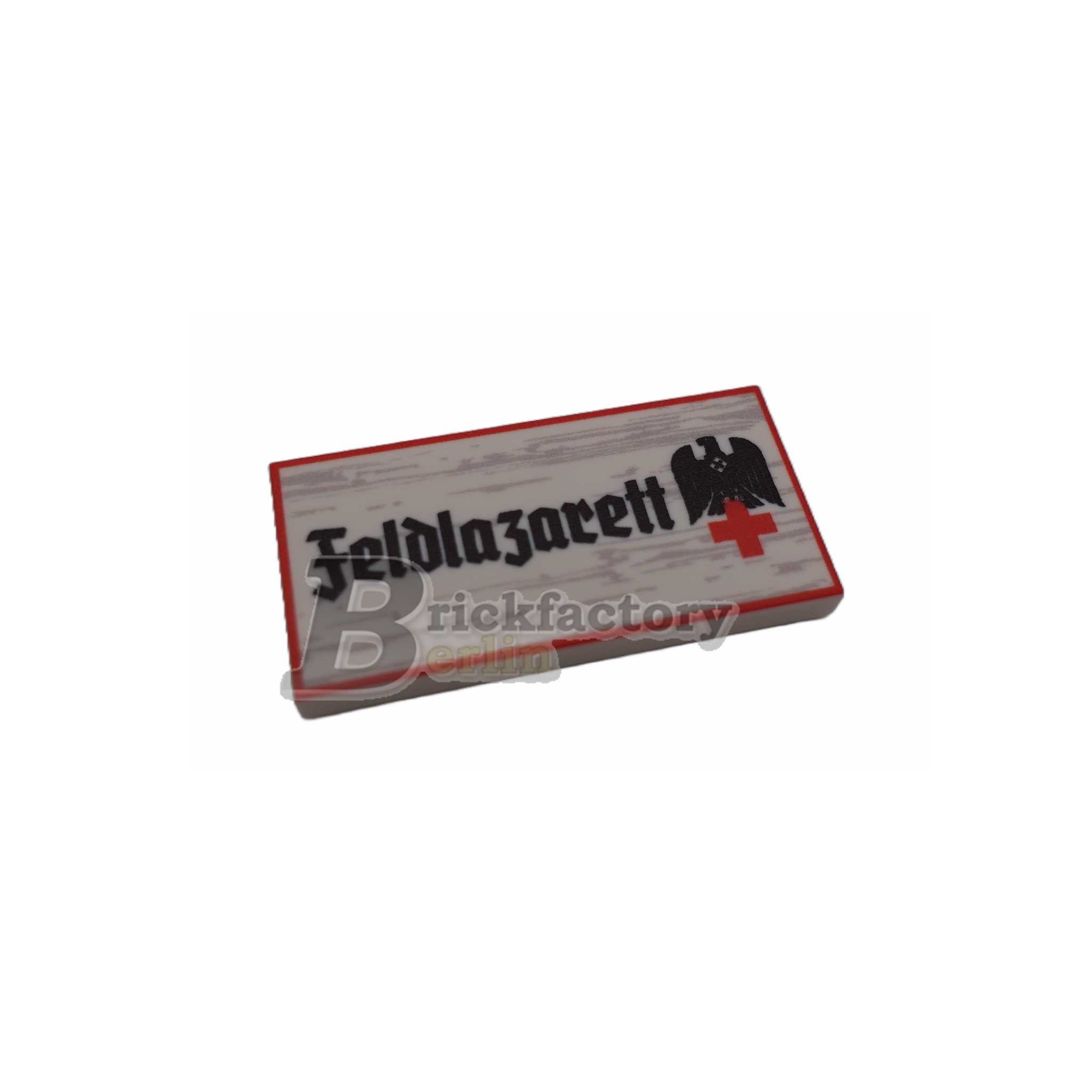 BF-0465-1 - Feldlazarett-II (Farbe: Weiss) Bedruckte LEGO®-Fliese 2x4