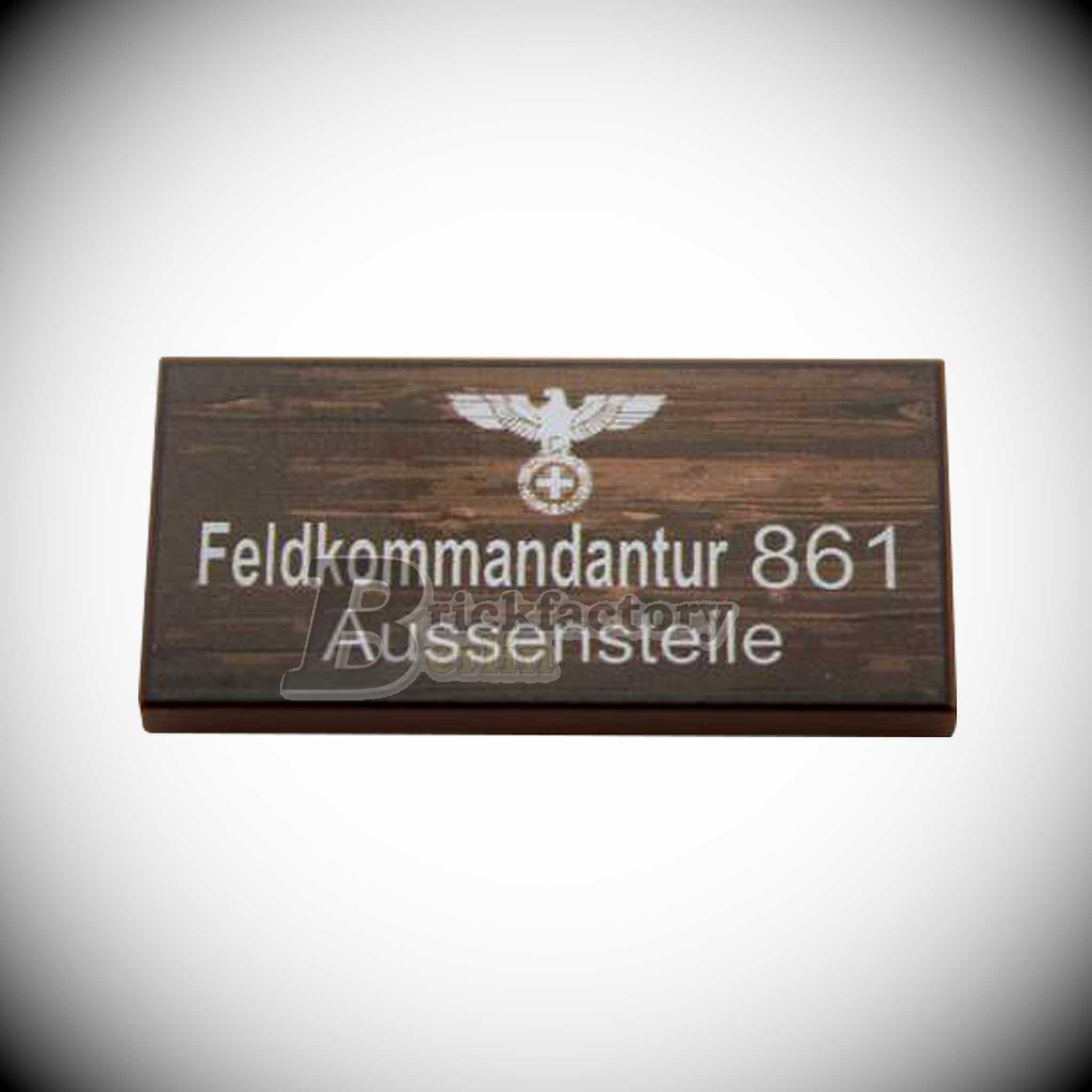 BF-0467 - Feldkommandantur-I (Farbe: Reddish-Brown) Bedruckte LEGO®-Fliese 2x4