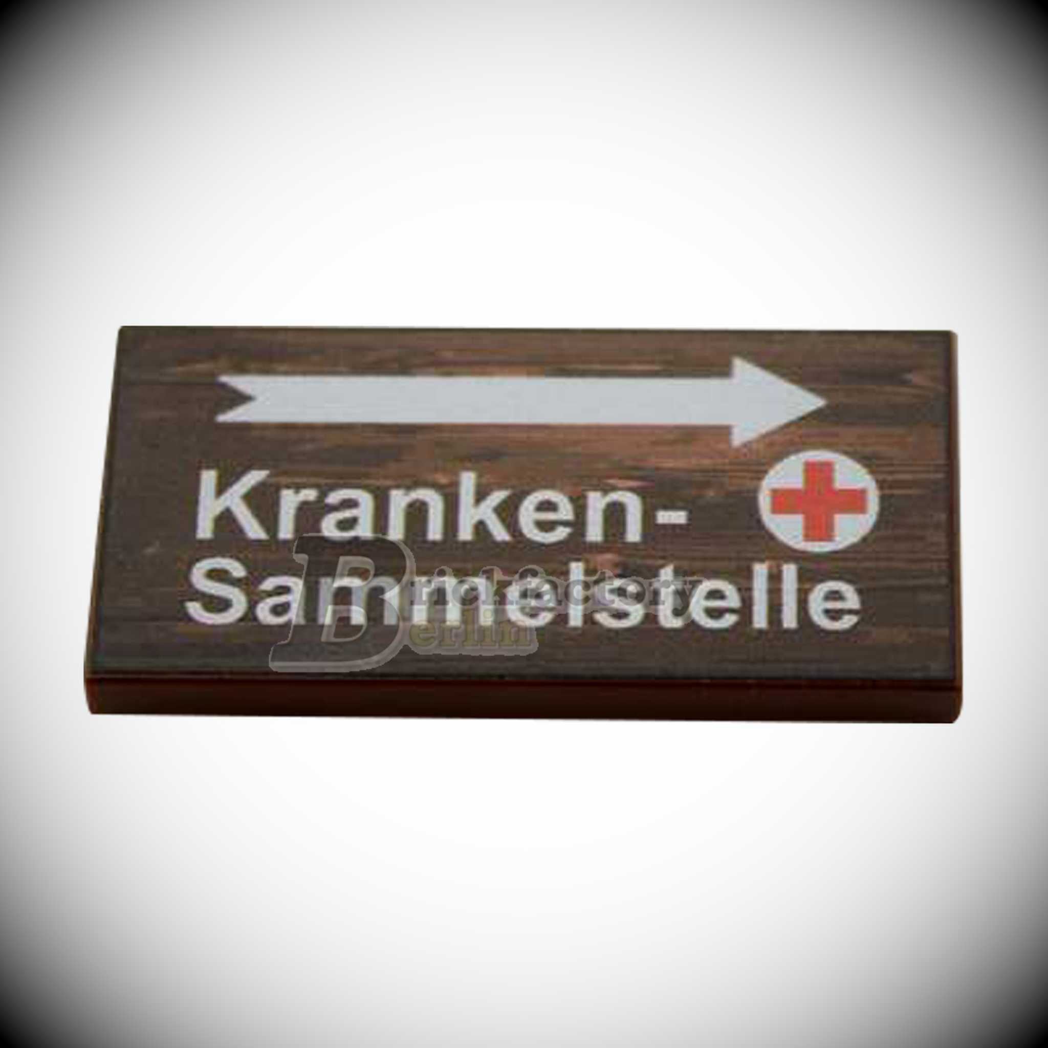 BF-0468A - Krankensammelstelle-II (Farbe: Reddish-Brown) Bedruckte LEGO®-Fliese 2x4