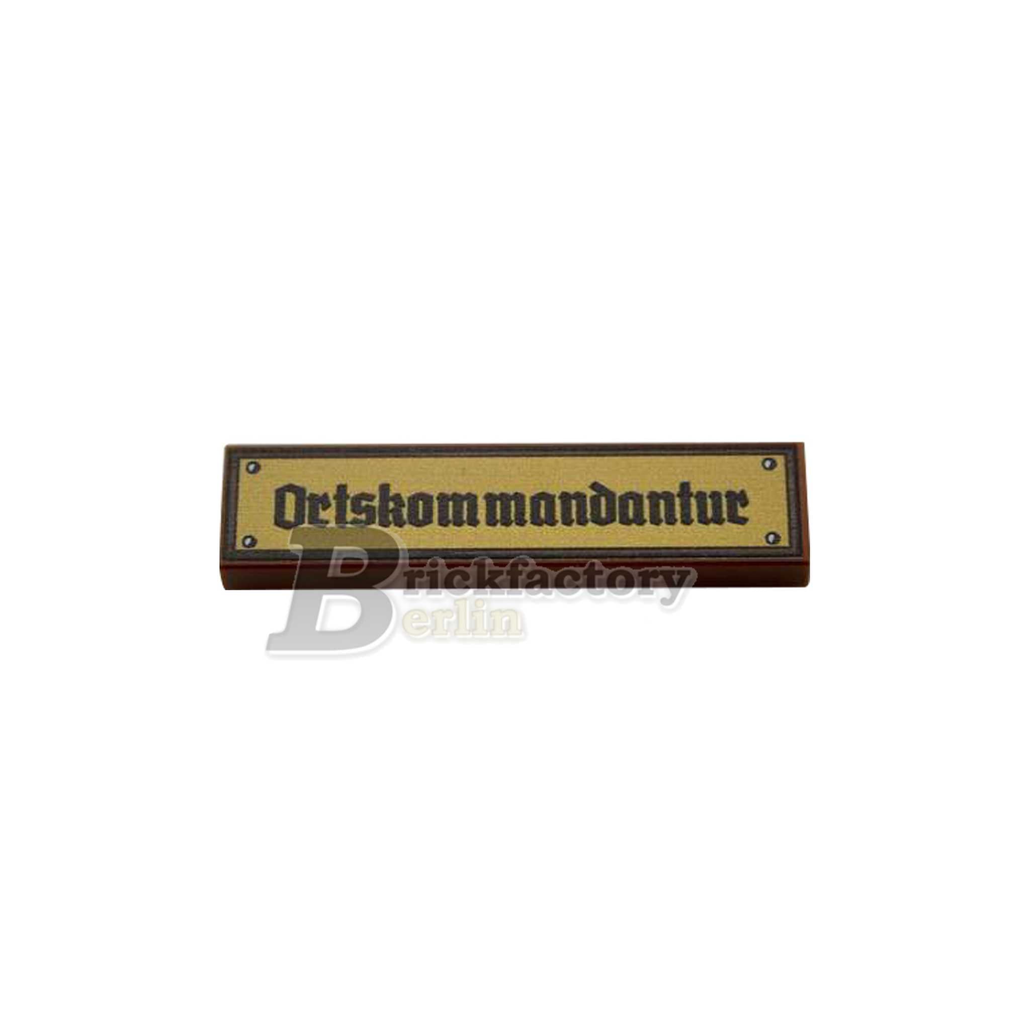 BF-0469A - Ortskommandantur (Farbe: Reddish-Brown, Bedruckte LEGO®-Fliese 1x4)