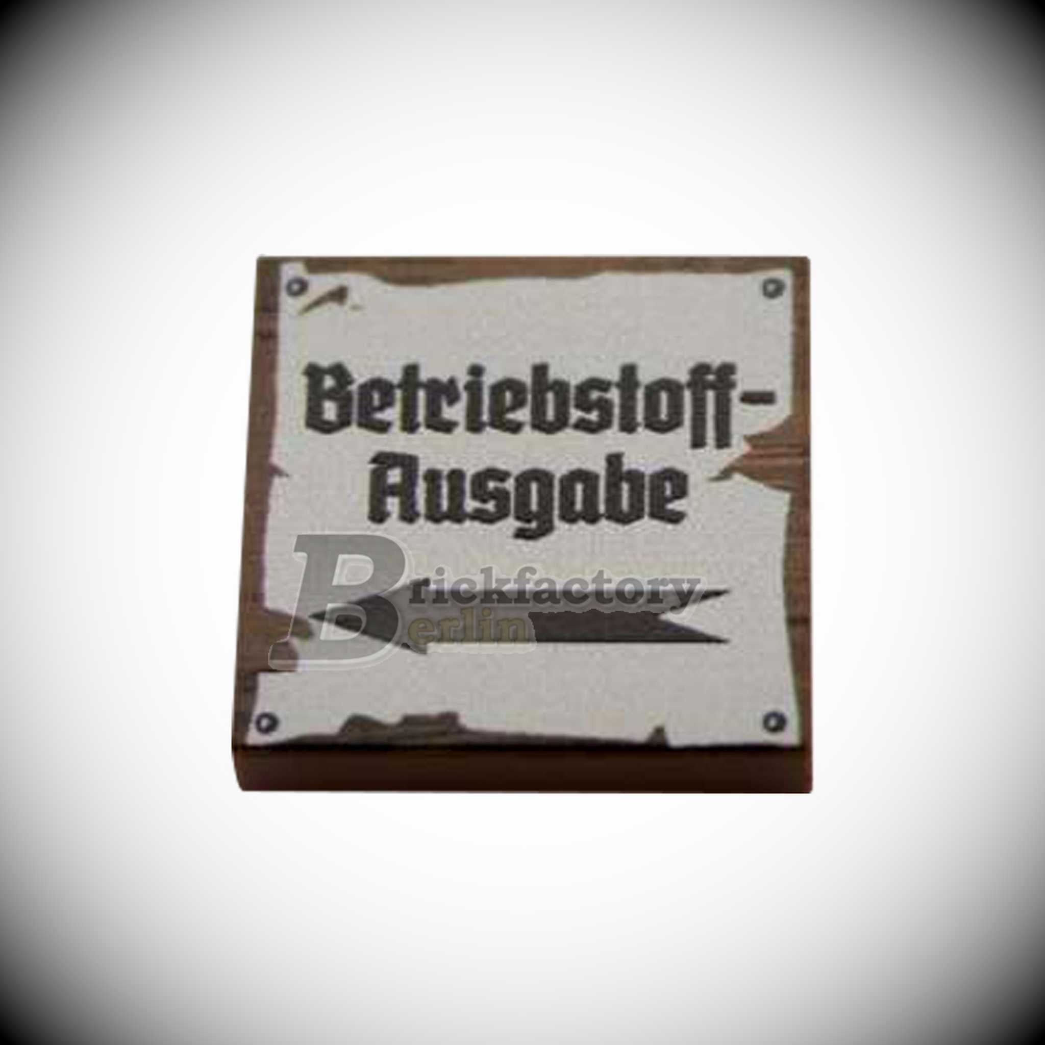 BF-0471A - Betriebsstoffausgabe (Farbe: Reddish-Brown) Bedruckte LEGO®-Fliese 2x2