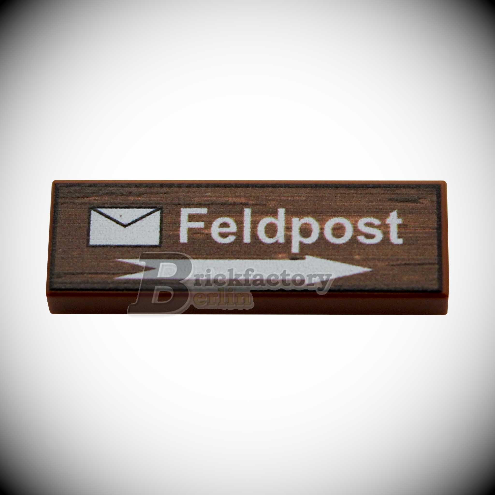 BF-0472C - Field Post (Color: Reddish-Brown, Printed LEGO® Tile 1x3)